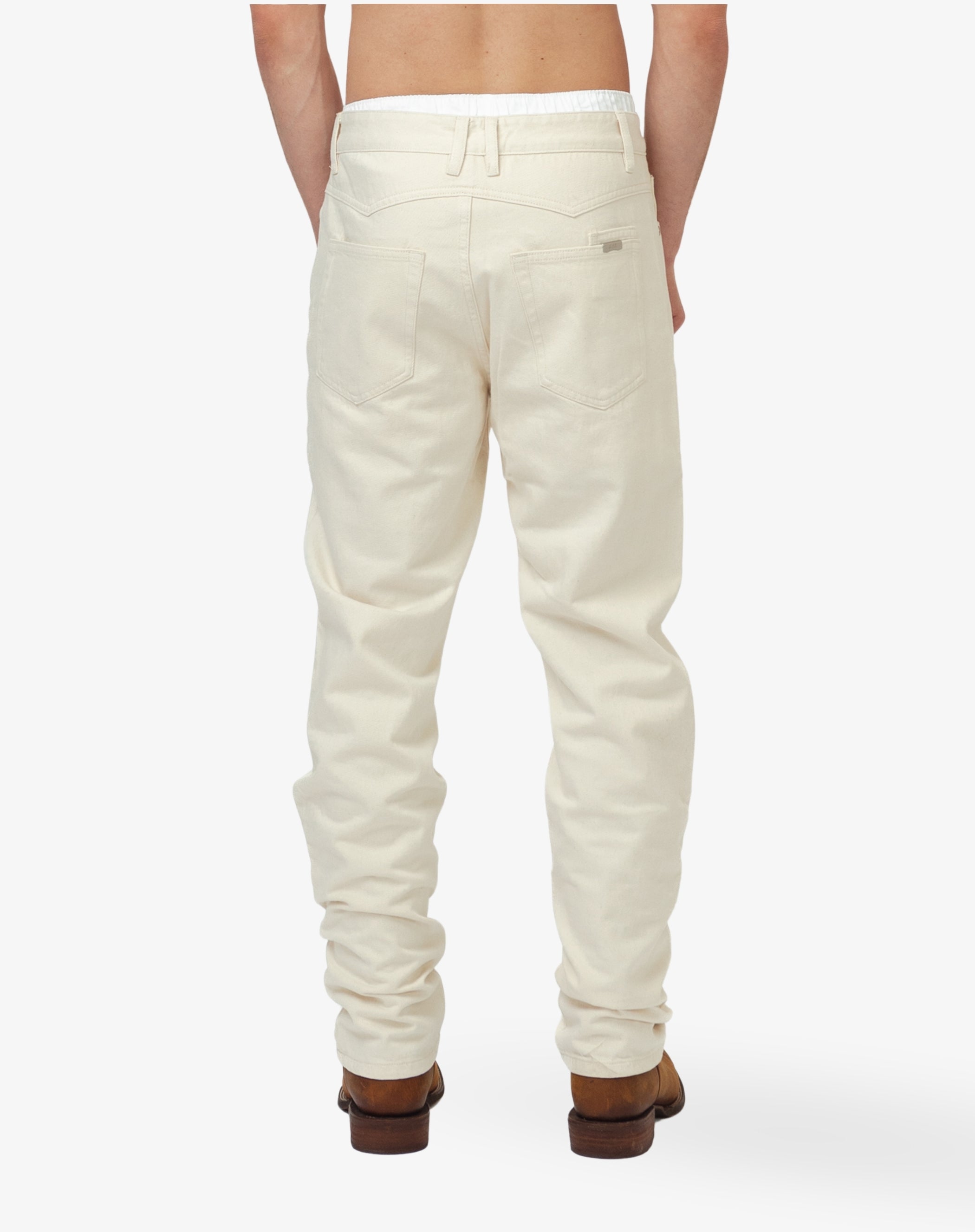 Straight Cut Denim: Cowboy Off White