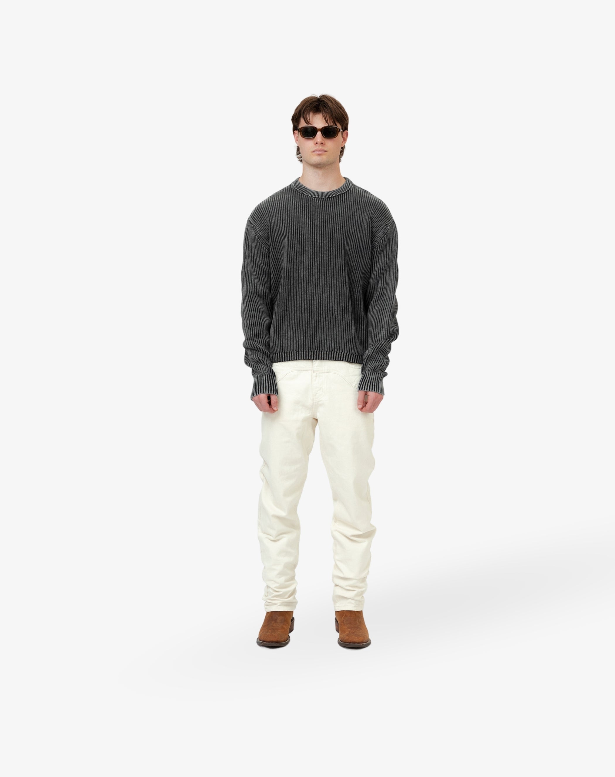 Straight Cut Denim: Cowboy Off White