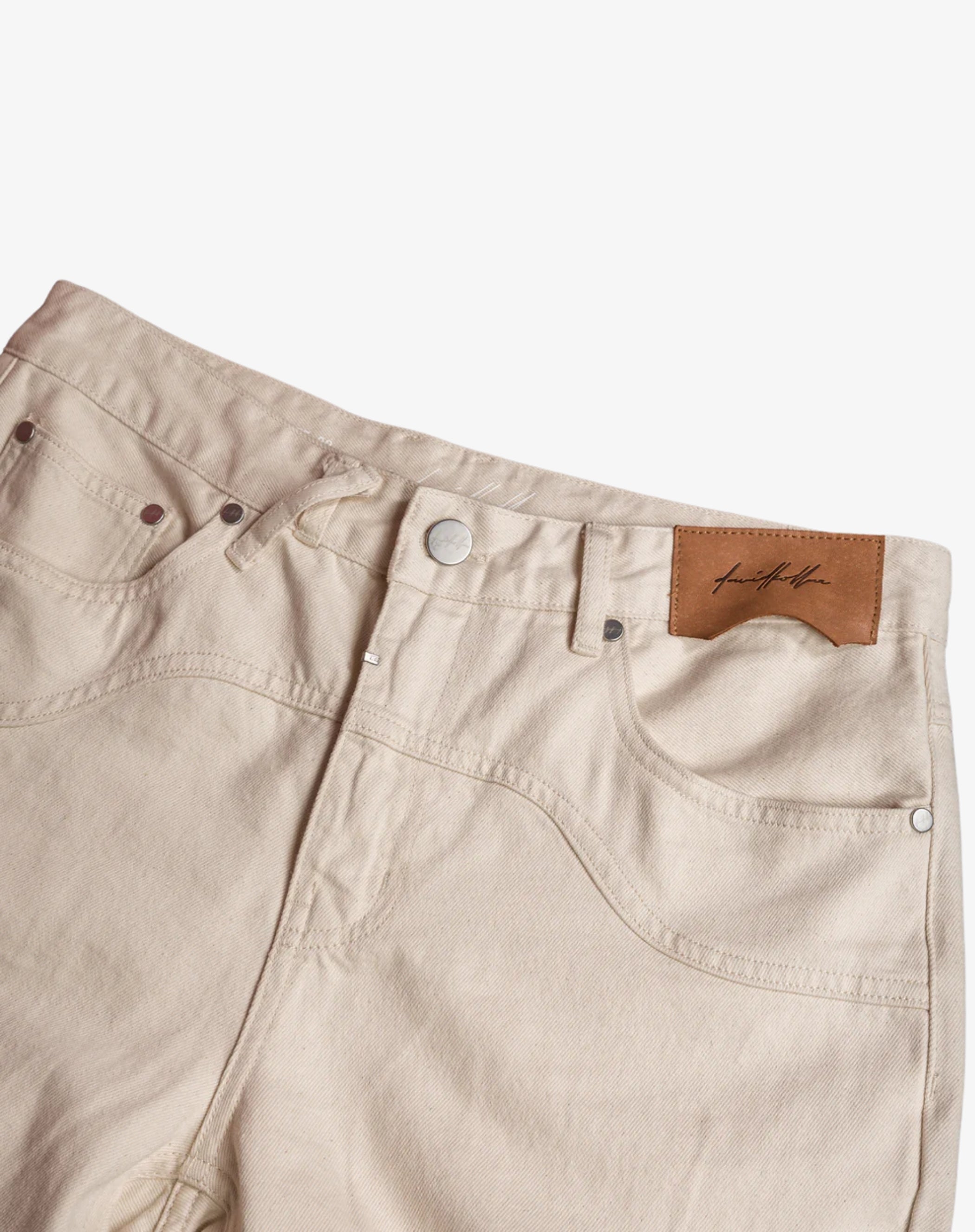 Straight Cut Denim: Cowboy Off White