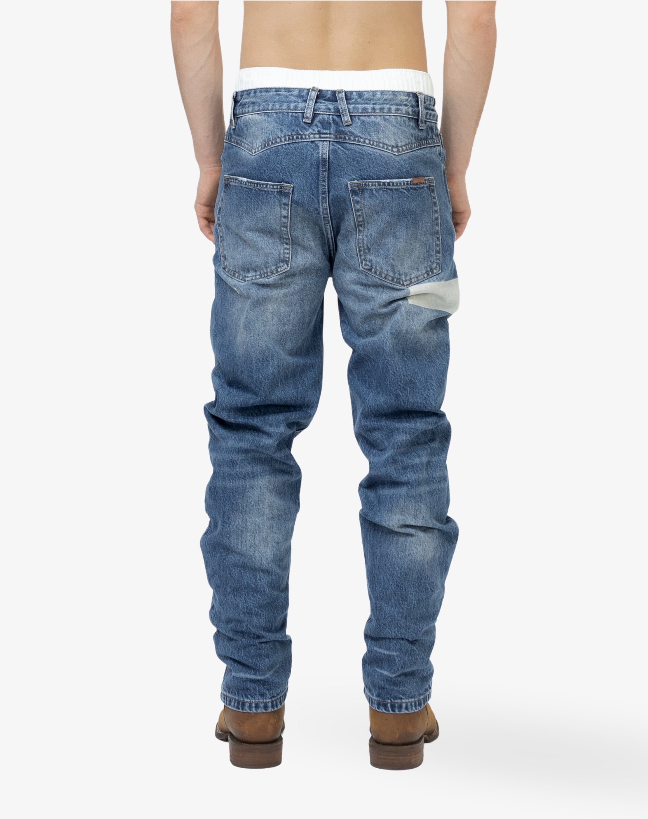 Straight Cut Denim: Whisker Classic Blue Fade