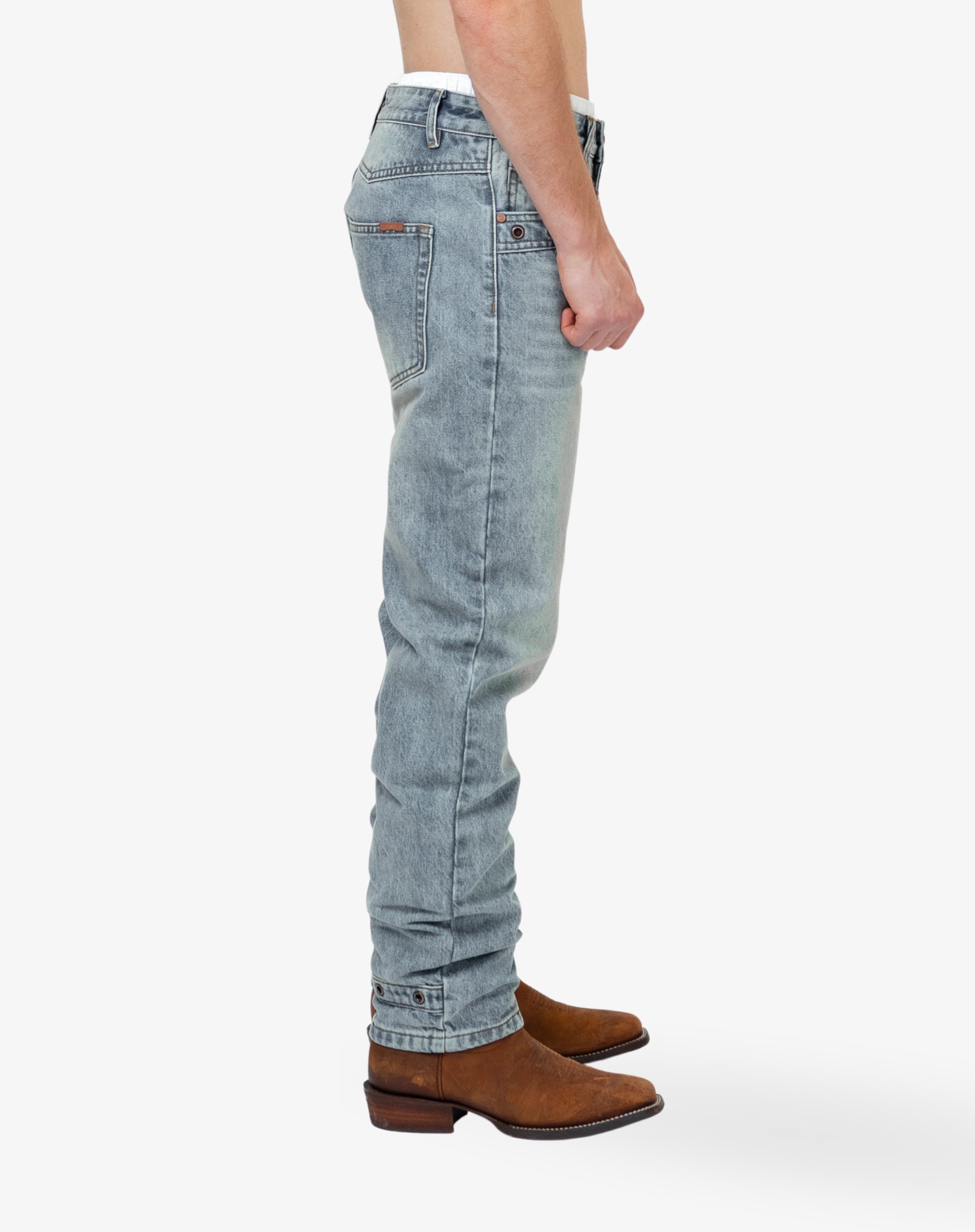 Straight Cut Denim: Eyelet Signature Blue