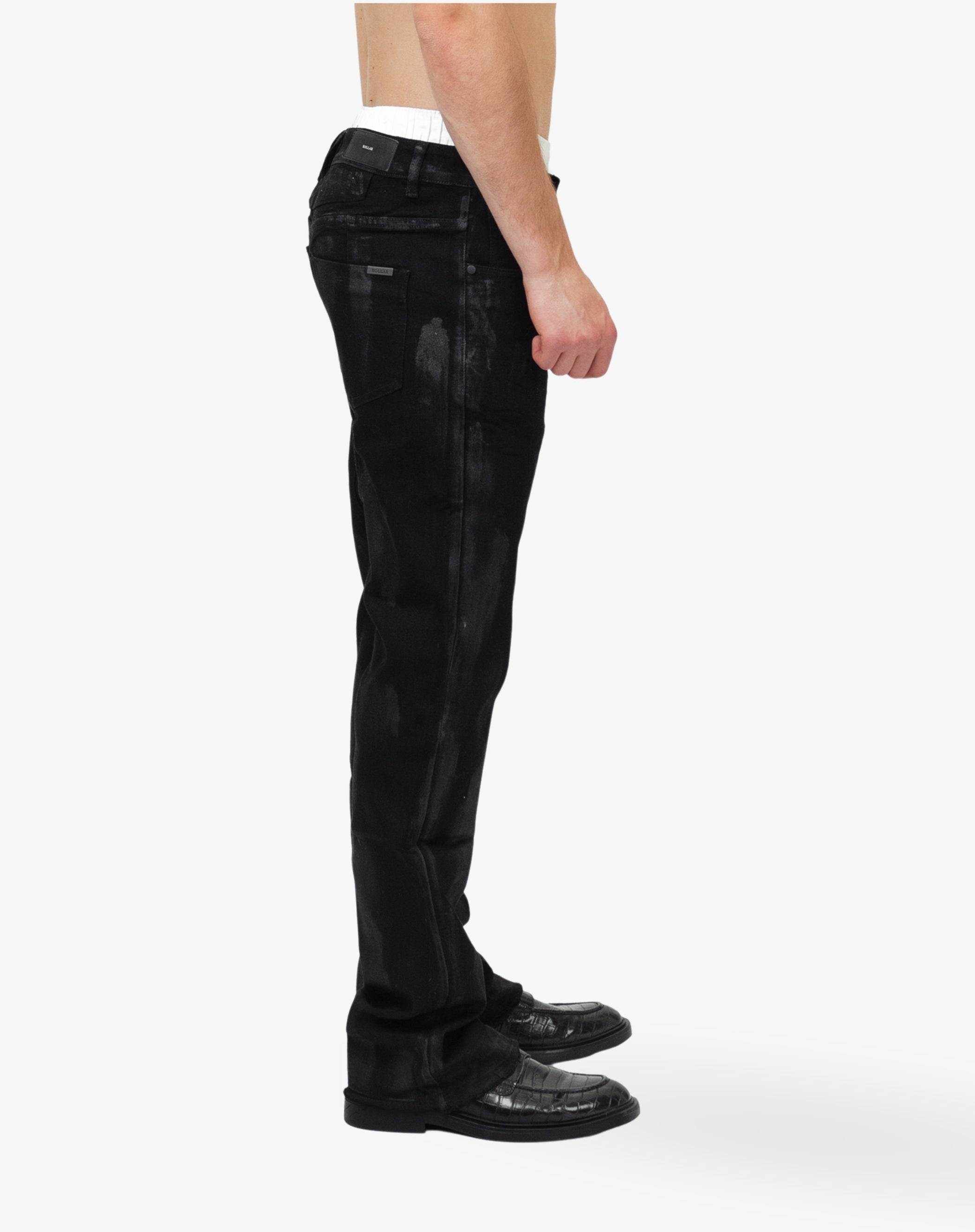 Straight Flares Denim: Midnight Wax Black