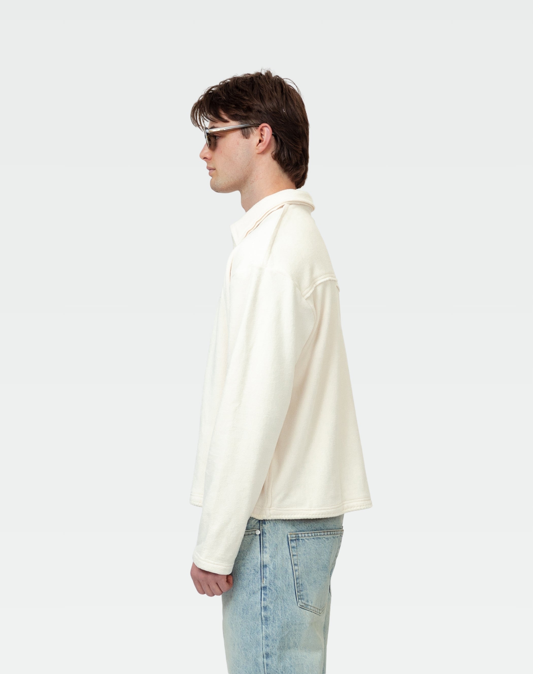 Fleece Polo : Off White