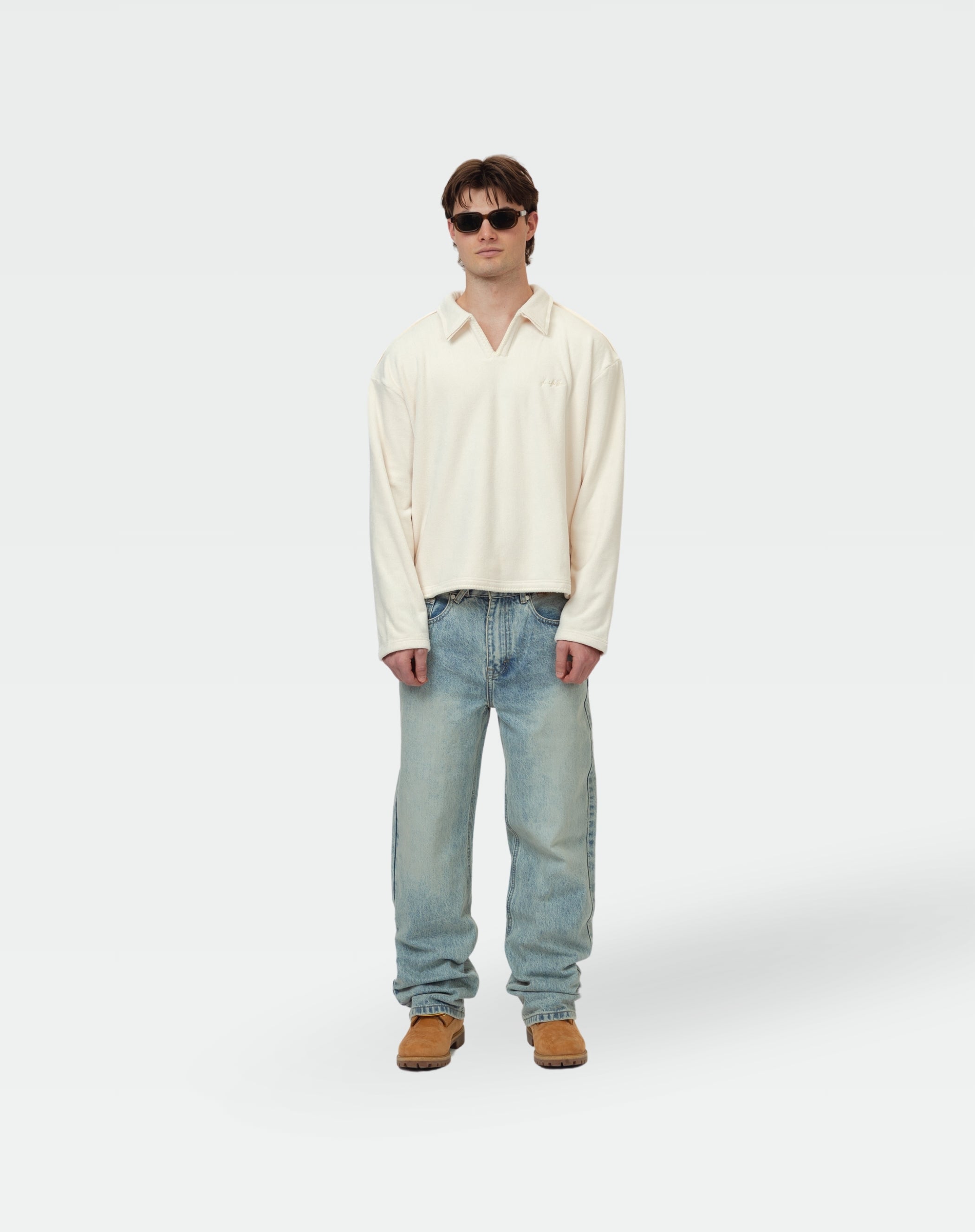 Fleece Polo : Off White
