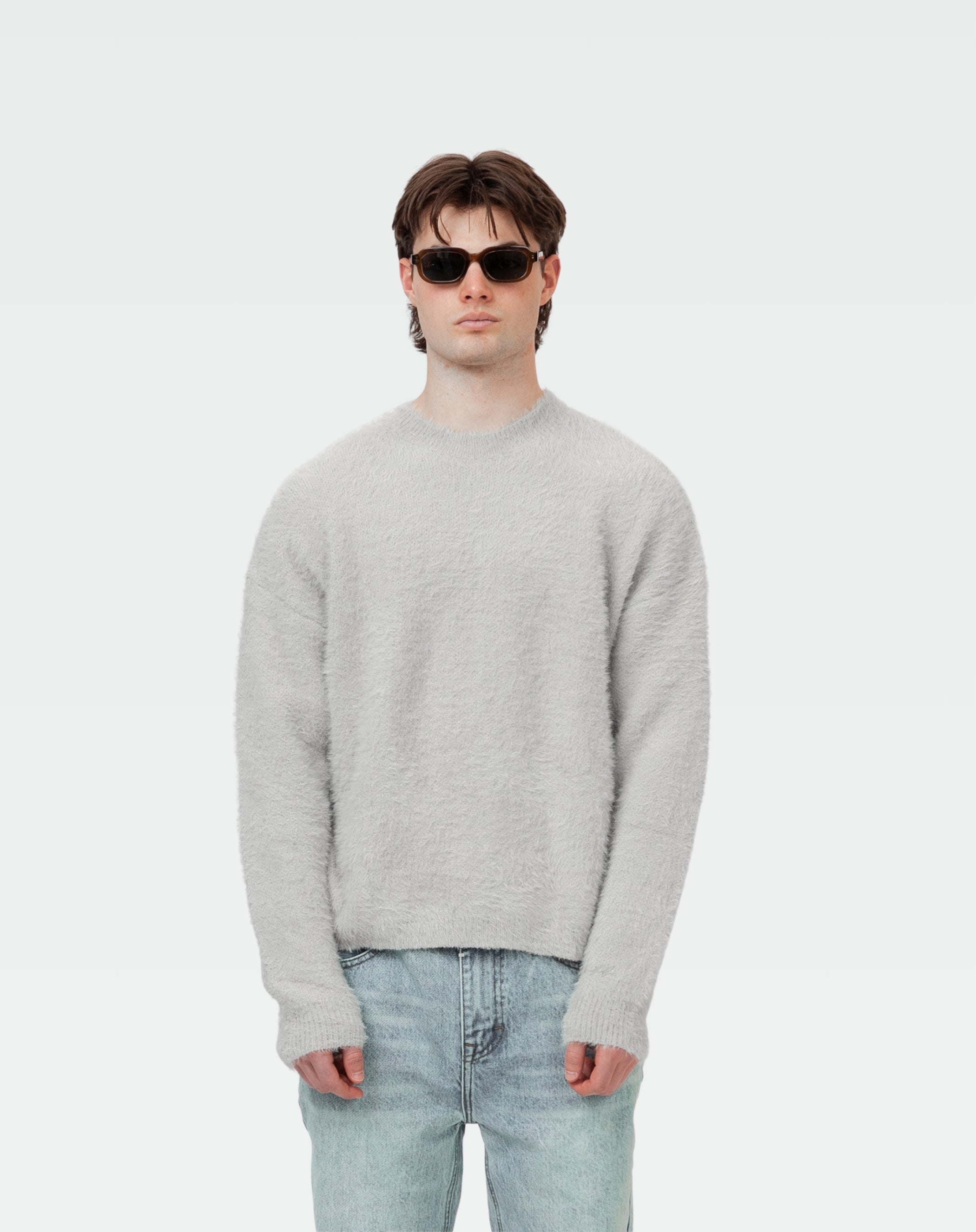 Mohair Knit Crewneck : Grey