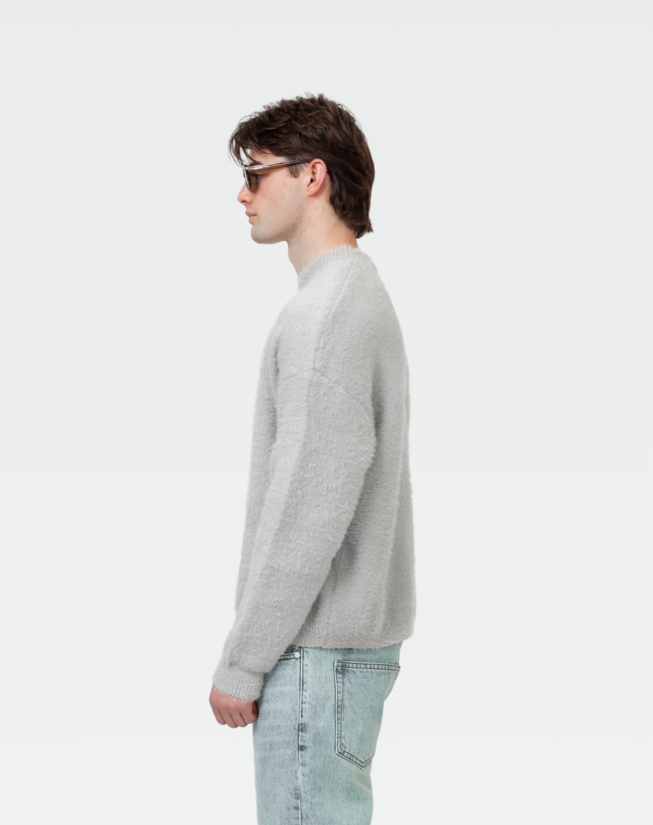 Mohair Knit Crewneck : Grey
