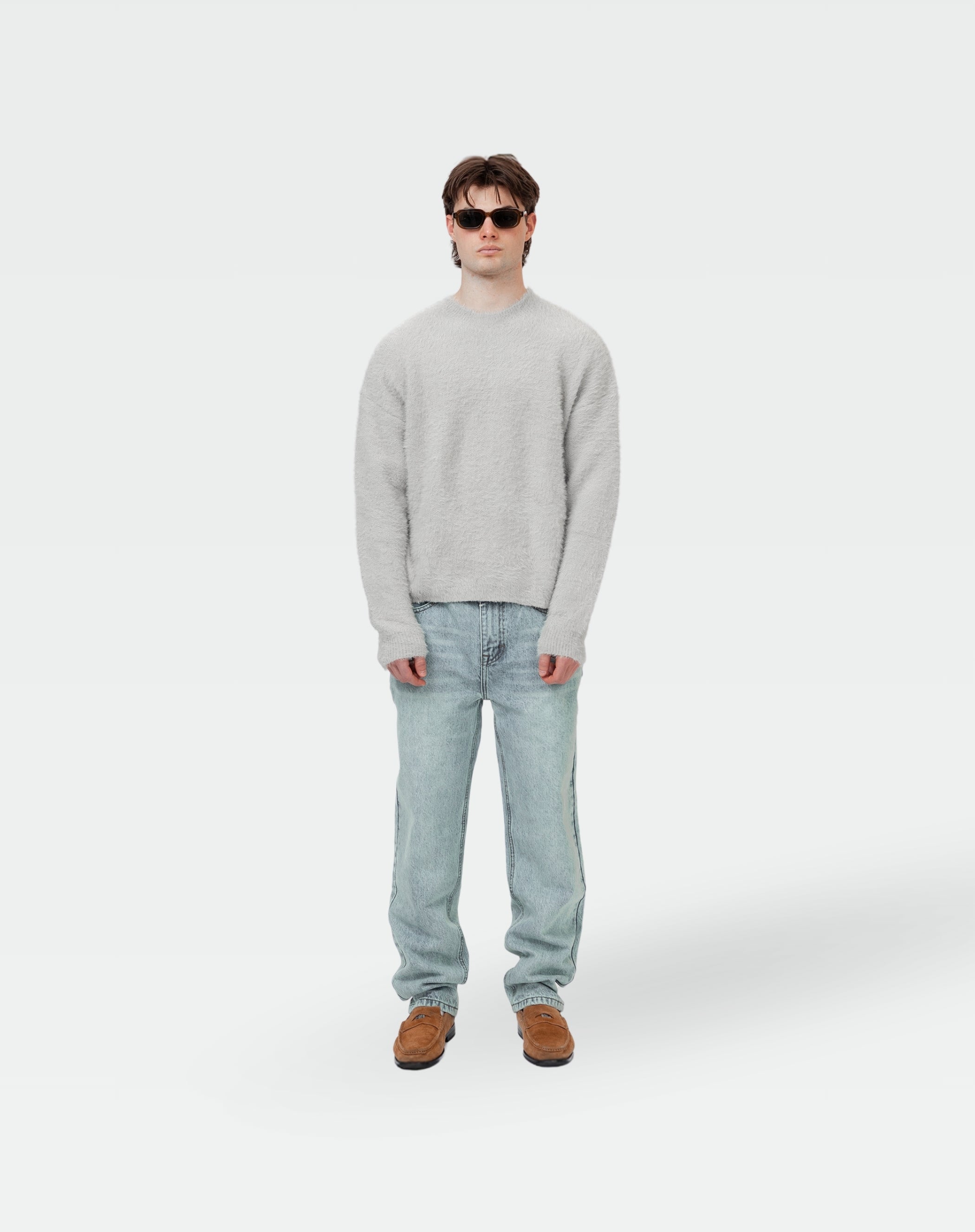 Mohair Knit Crewneck : Grey