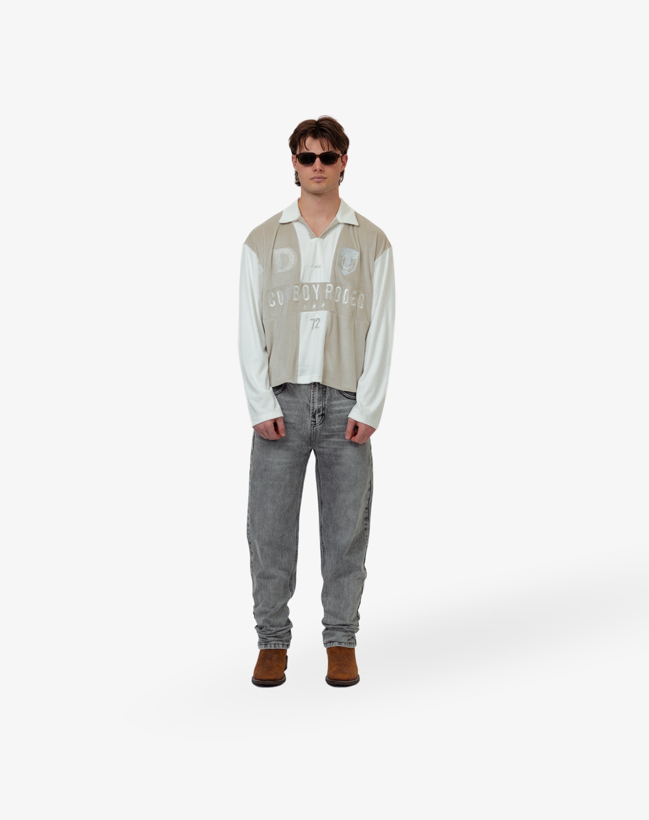 Straight Cut Denim: Whisker Fog Grey