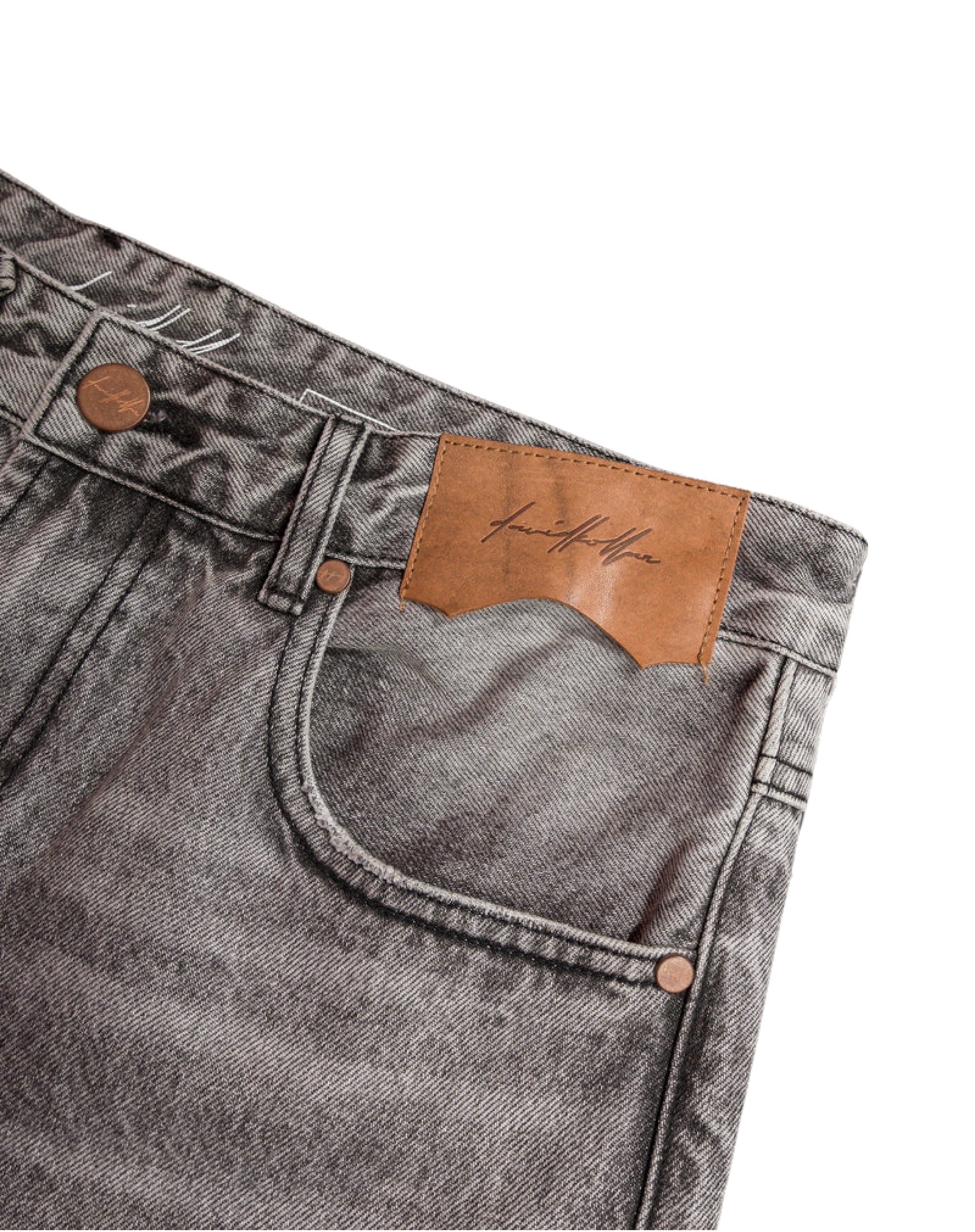 Straight Cut Denim: Whisker Fog Grey