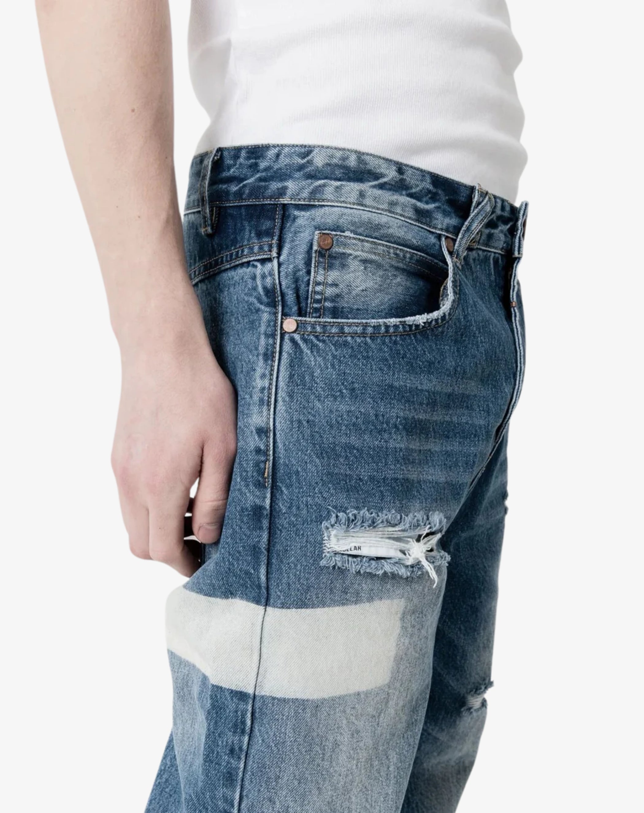 Straight Cut Denim: Whisker Classic Blue Fade