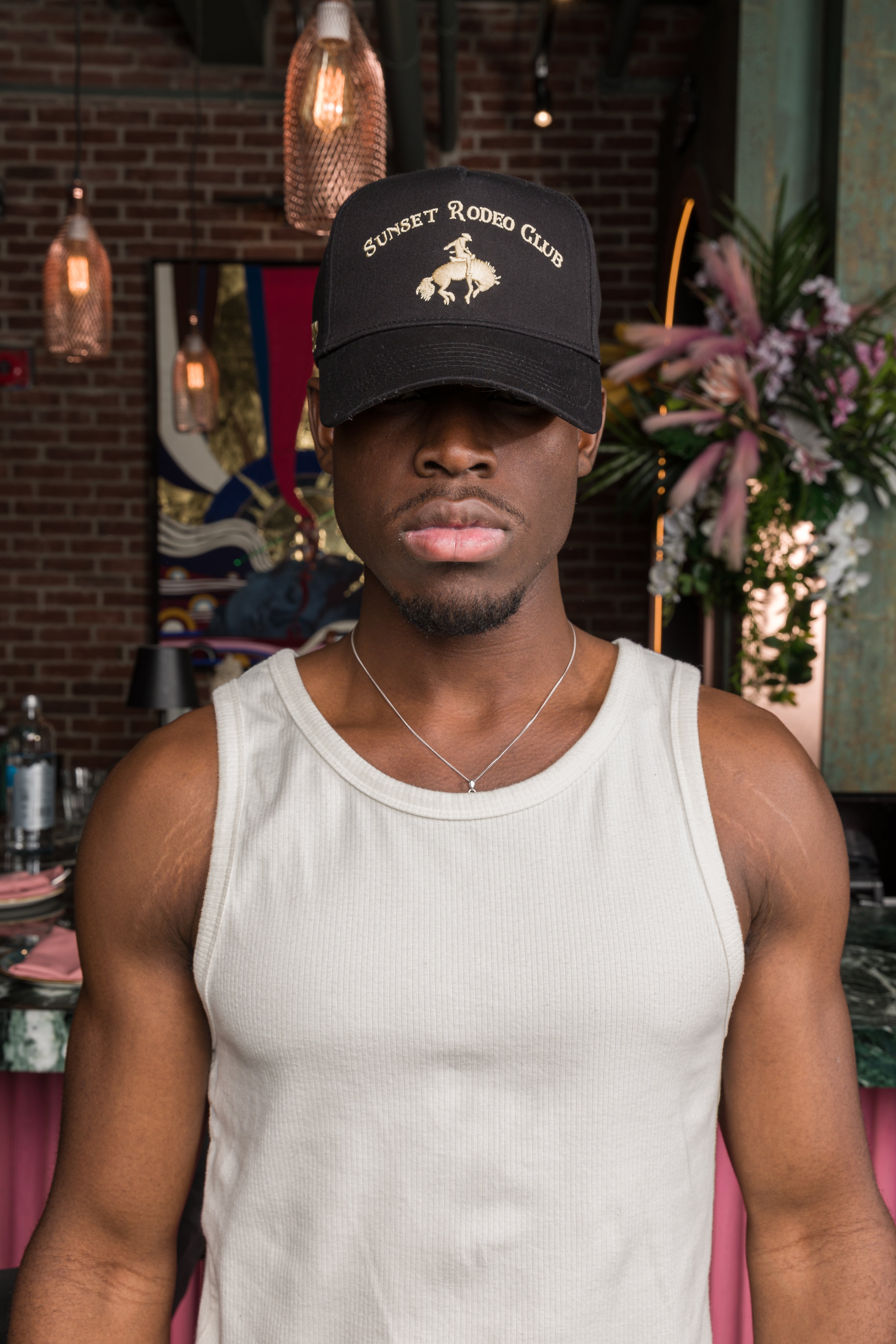 Sunset Rodeo Club Hat : Black/ Cream