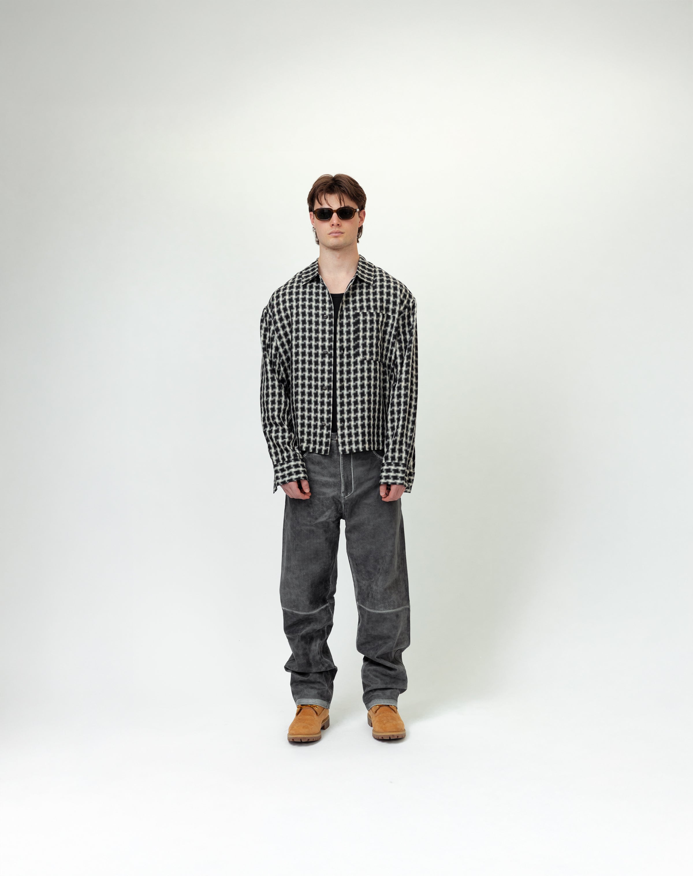 Straight Cut Leather Pants - Vintage Black ( Pre-Order )