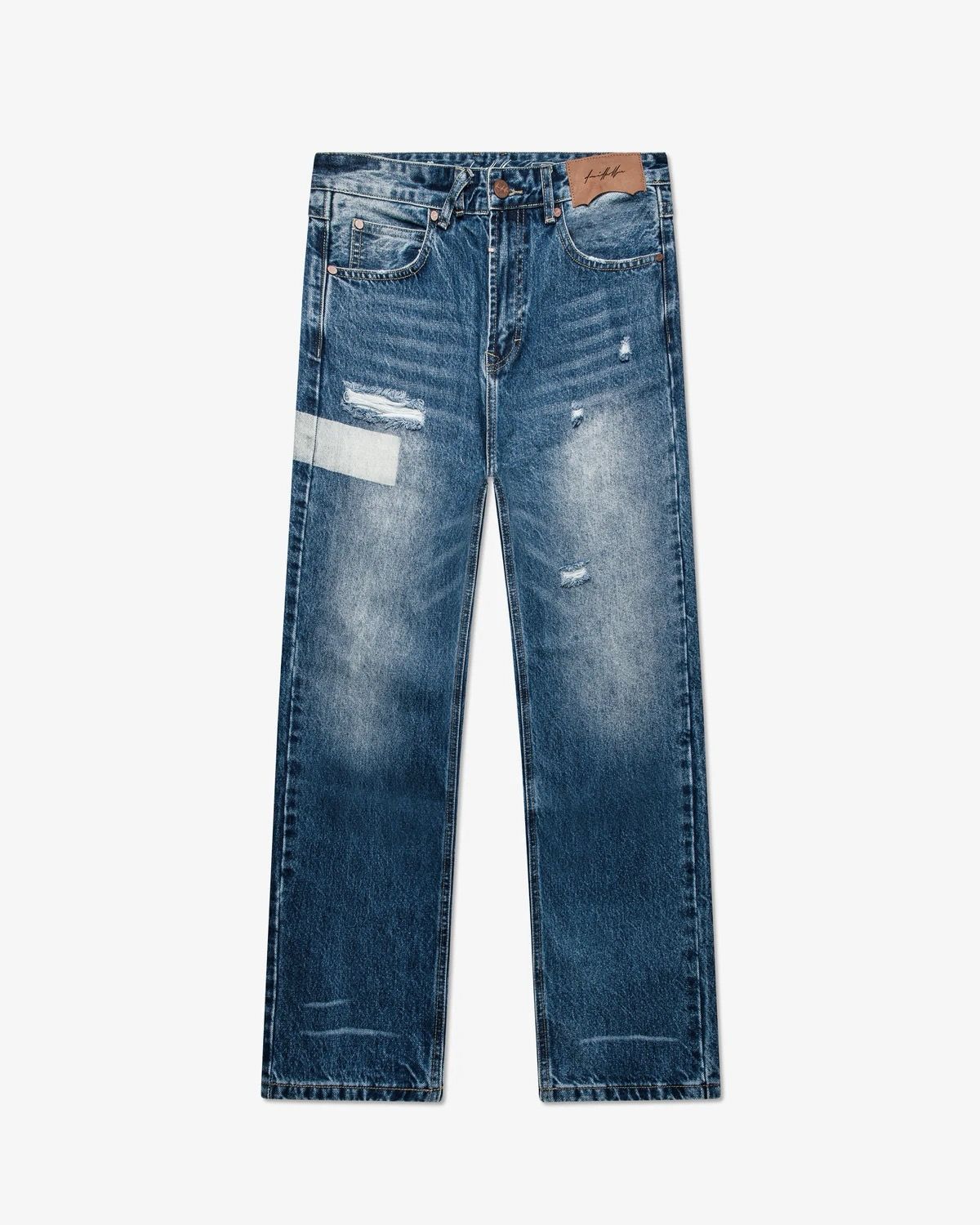 Straight Cut Denim: Whisker Classic Blue Fade