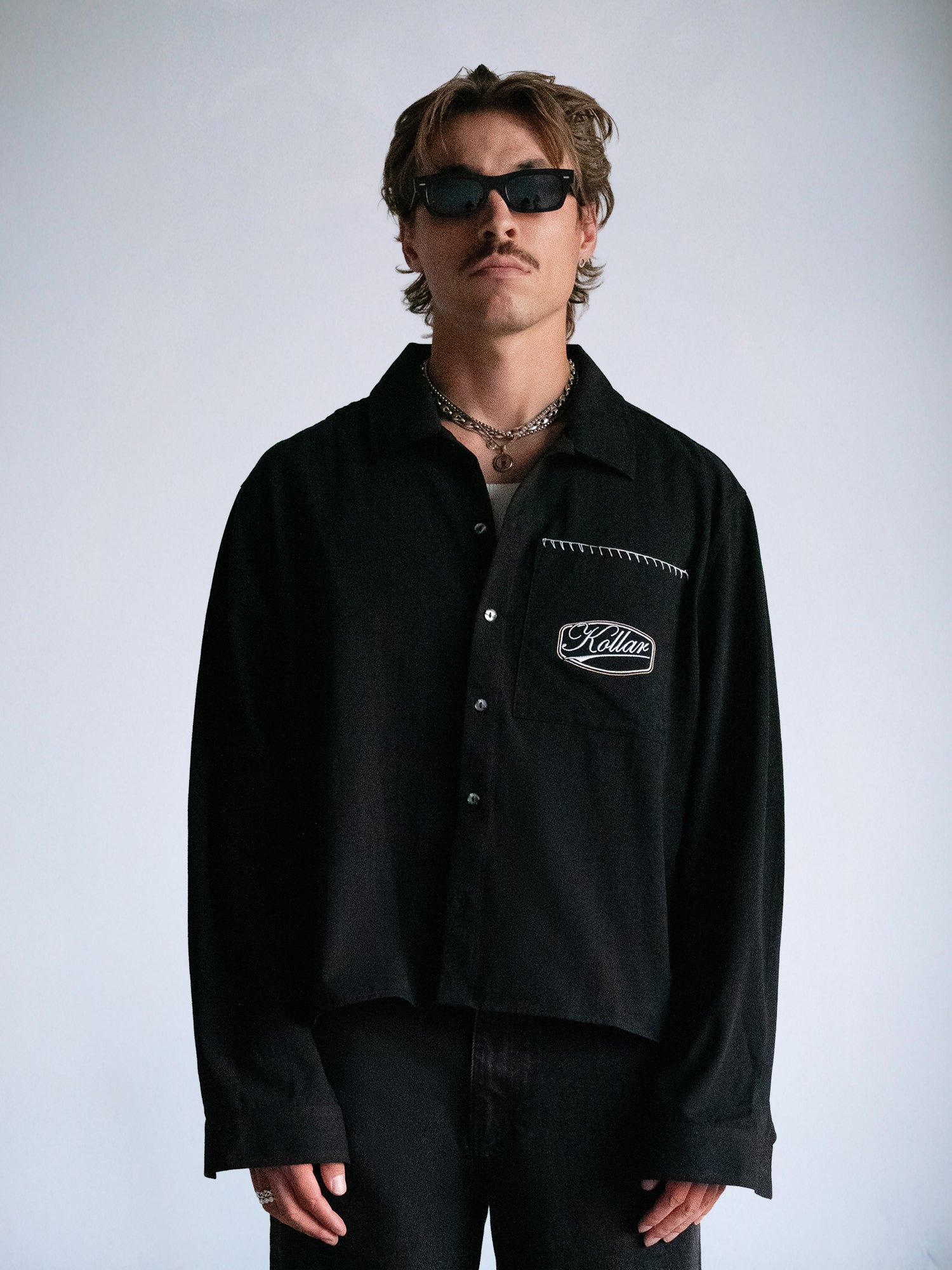 Derby Racer - LS Box Button Down : Black - BDK
