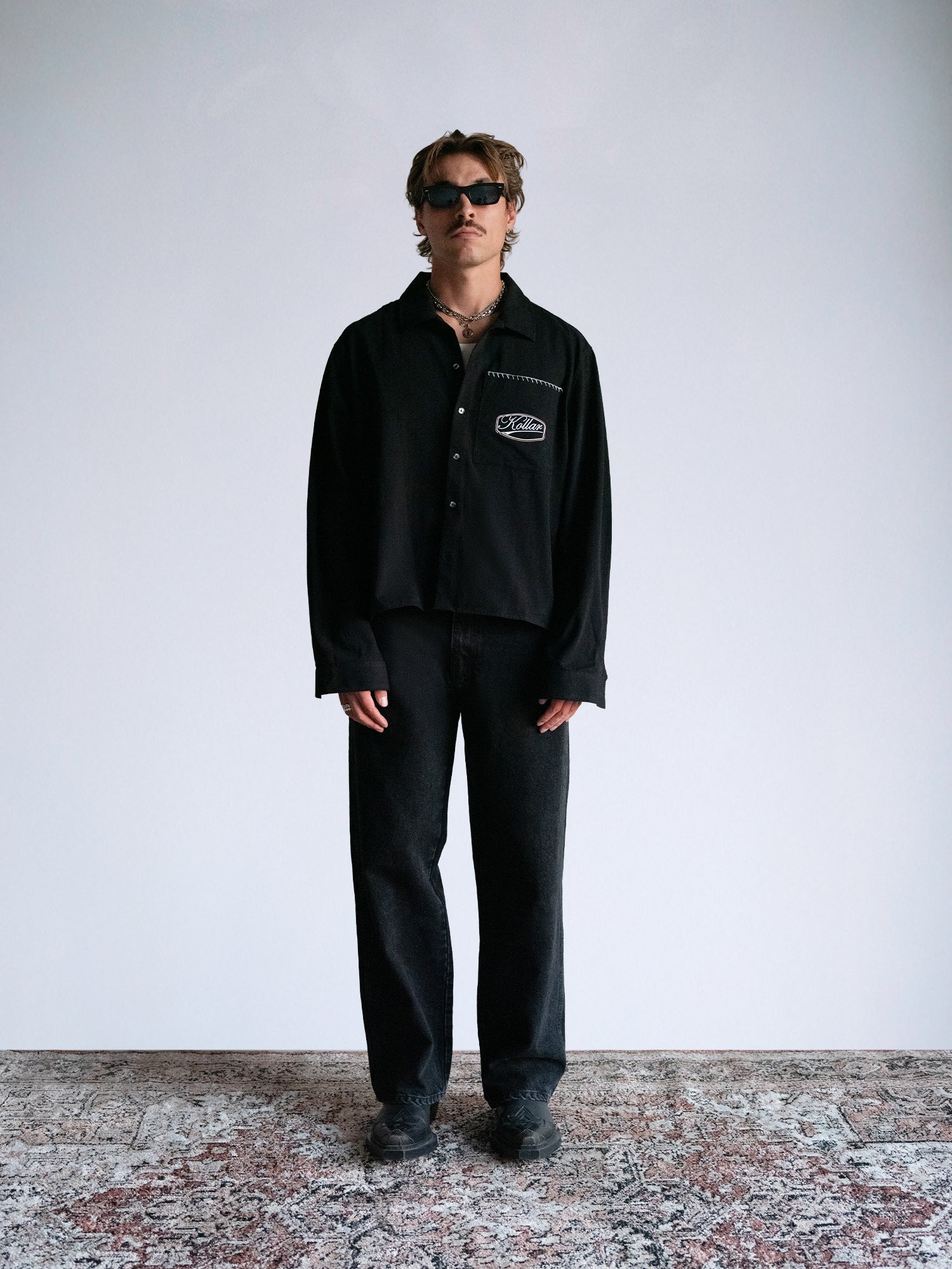 Derby Racer - LS Box Button Down : Black - BDK