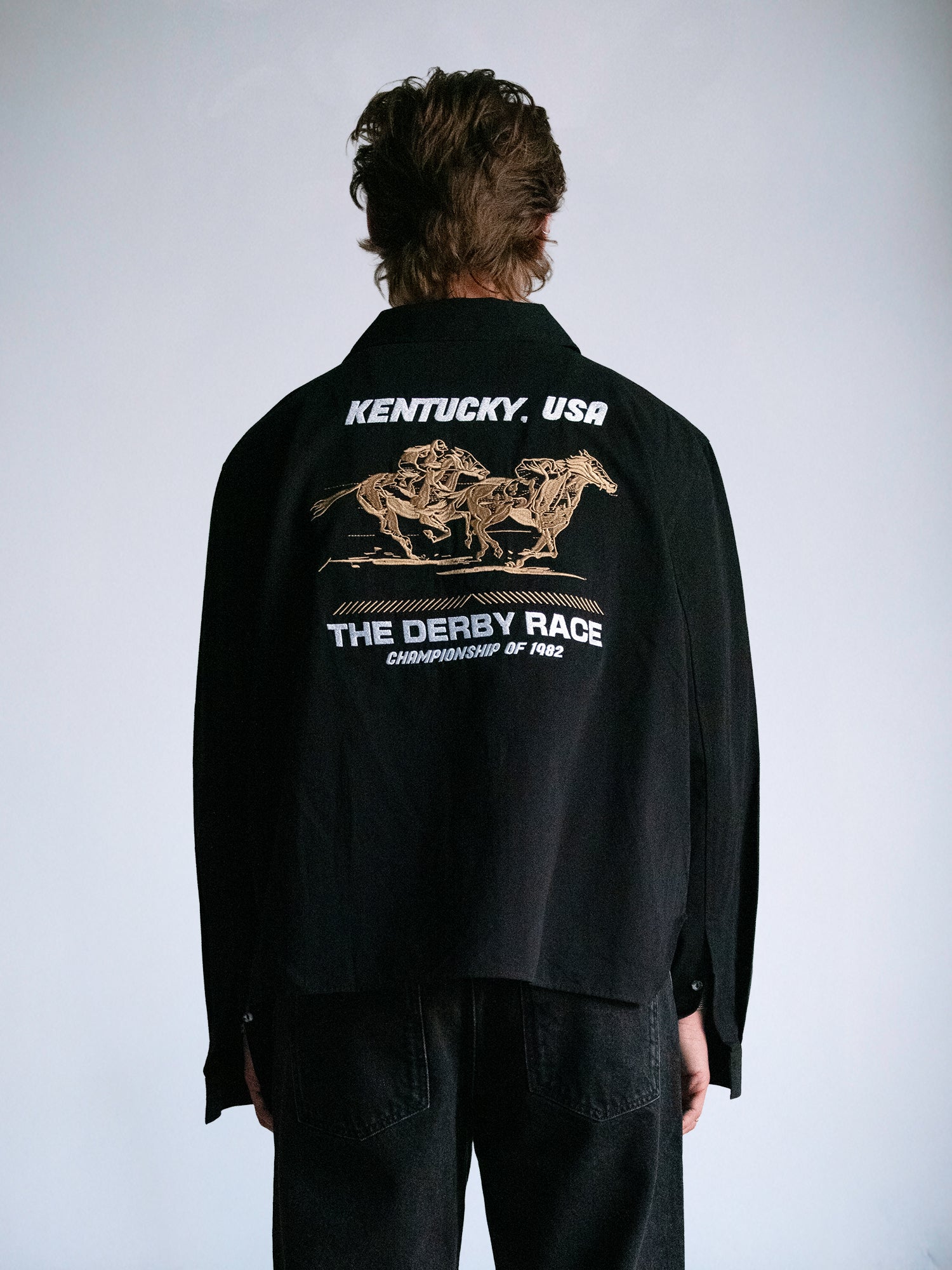 Derby Racer - LS Box Button Down : Black - BDK