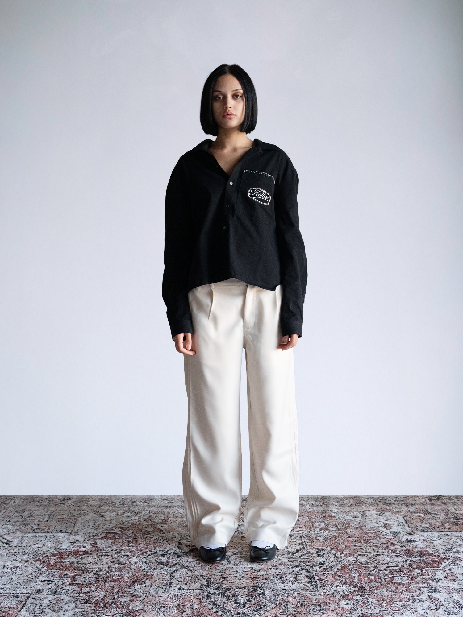 Derby Racer - LS Box Button Down : Black - BDK