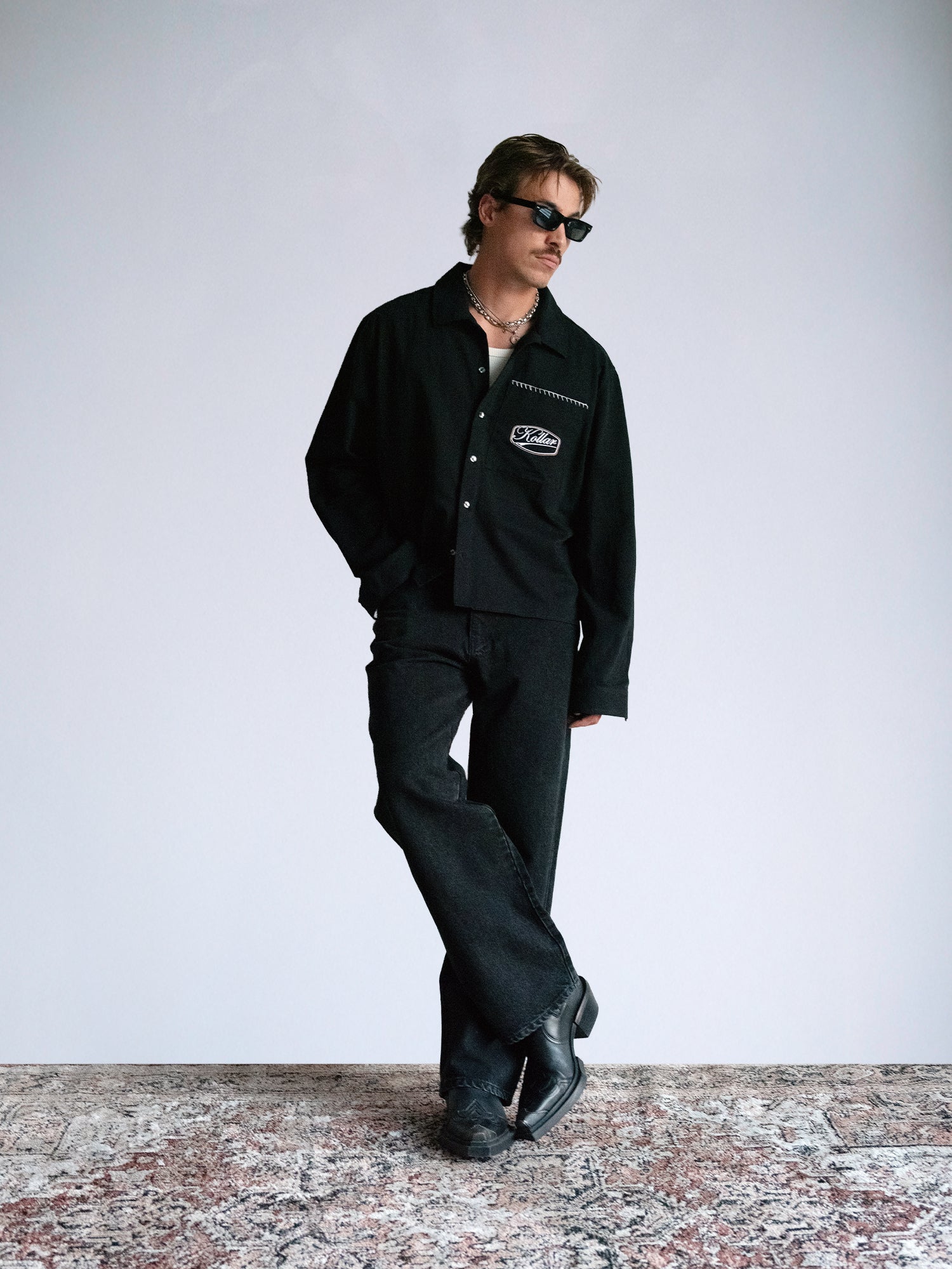 Derby Racer - LS Box Button Down : Black - BDK