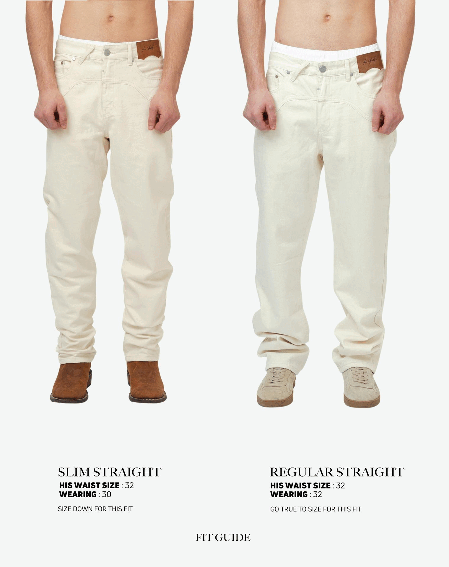 Straight Cut Denim: Cowboy Off White