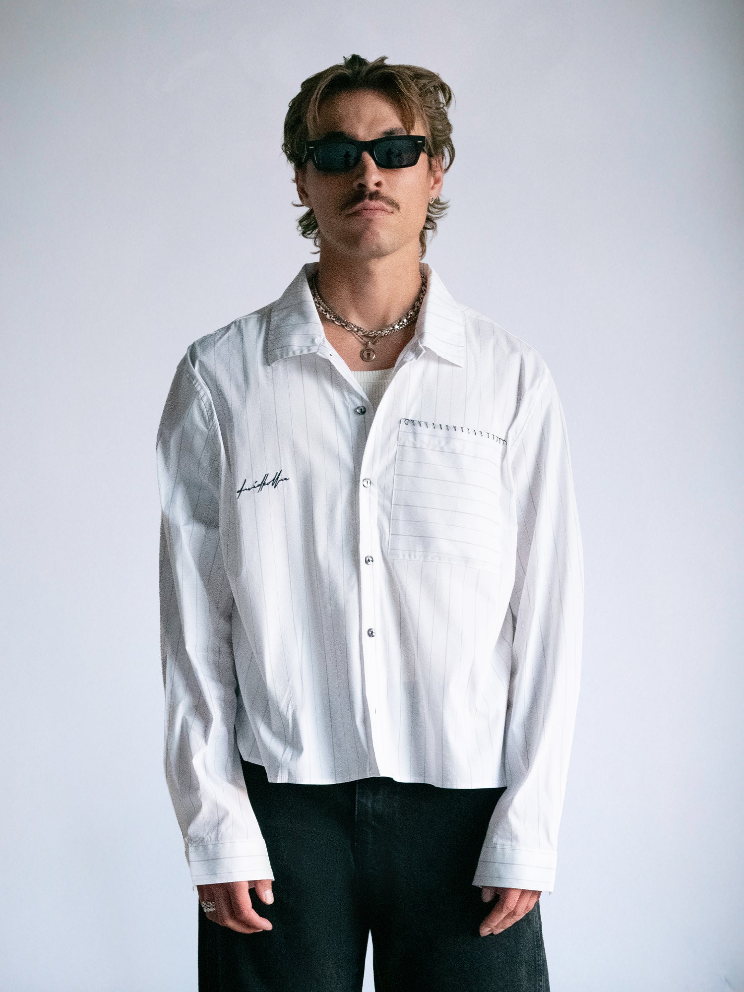Heartbreak Hotel - LS Box Button Down : White Pinstripe - BDK