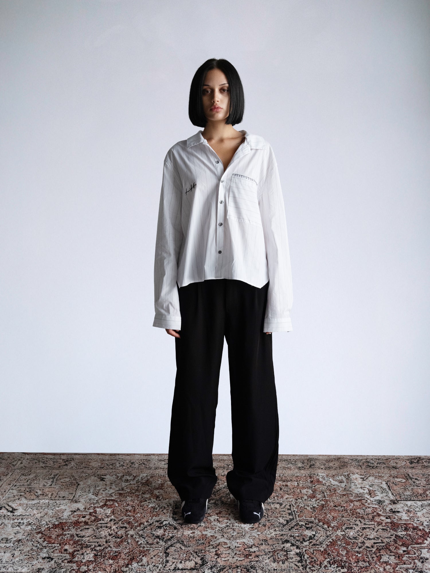 Heartbreak Hotel - LS Box Button Down : White Pinstripe - BDK