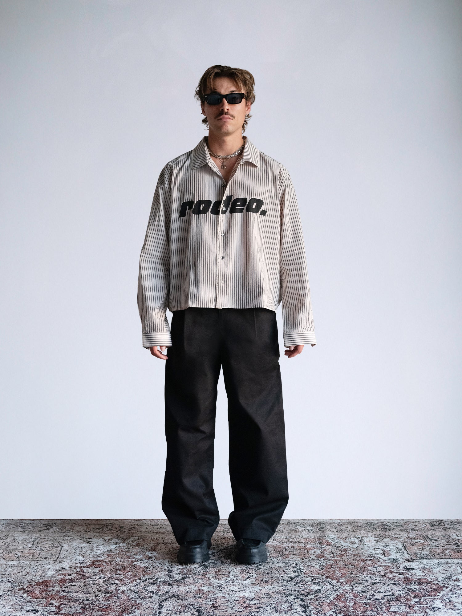 Rodeo - LS Box Button Down : Off White Pinstripe - BDK