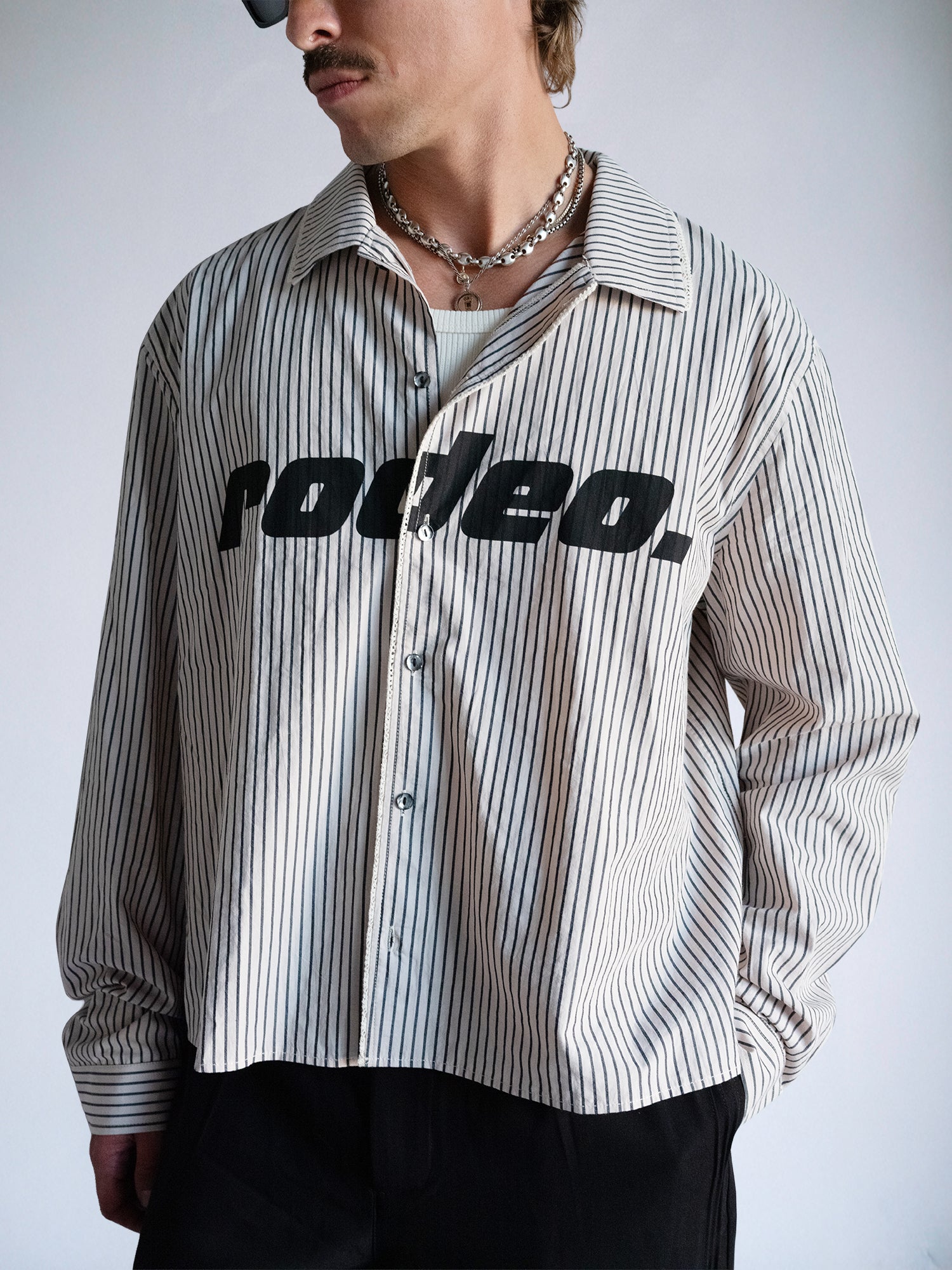 Rodeo - LS Box Button Down : Off White Pinstripe - BDK