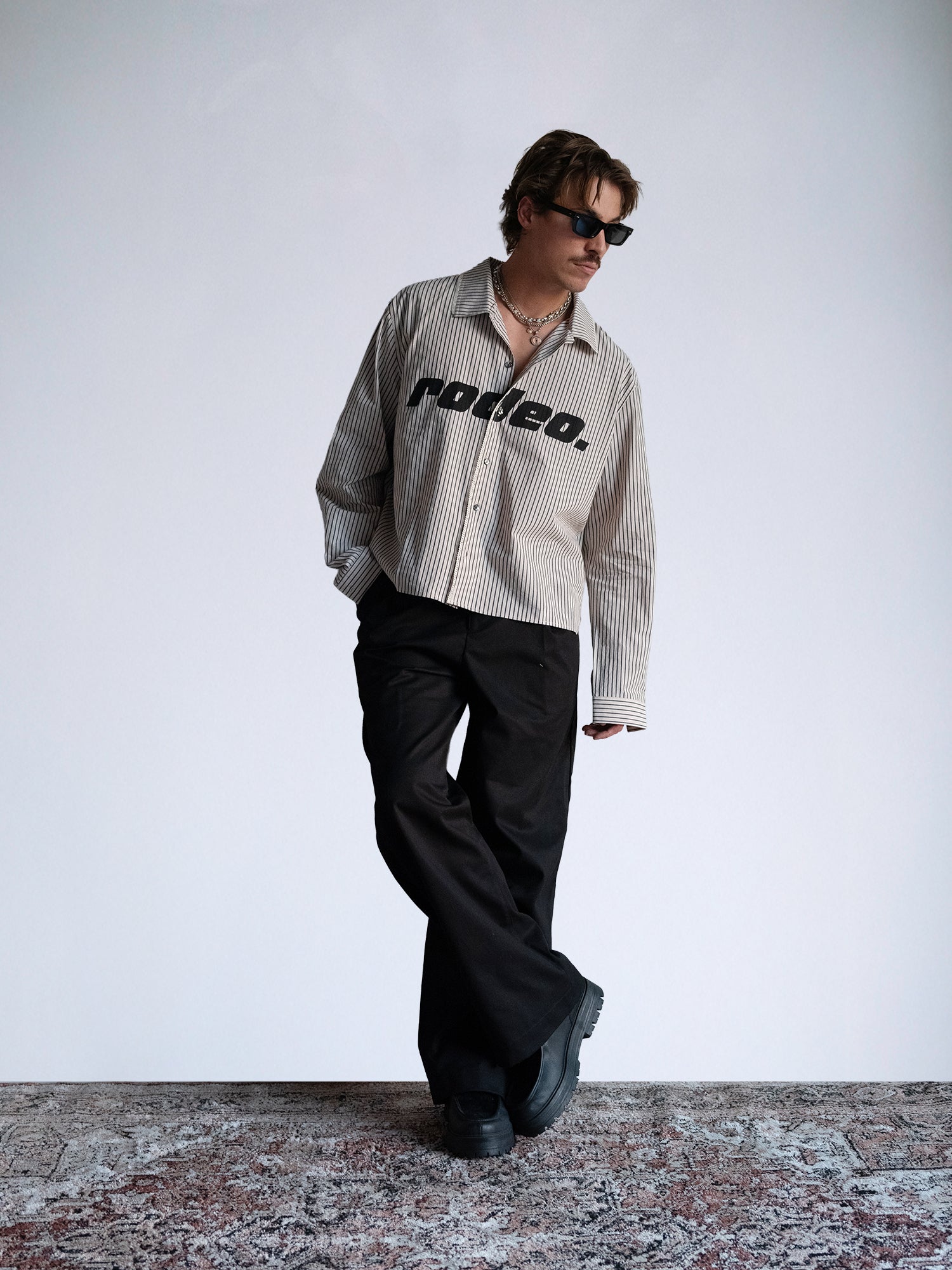 Rodeo - LS Box Button Down : Off White Pinstripe - BDK