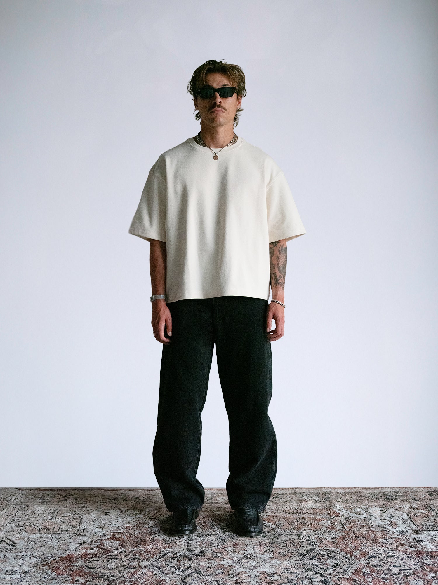 The Oversize Crop Tee : Off White - BDK