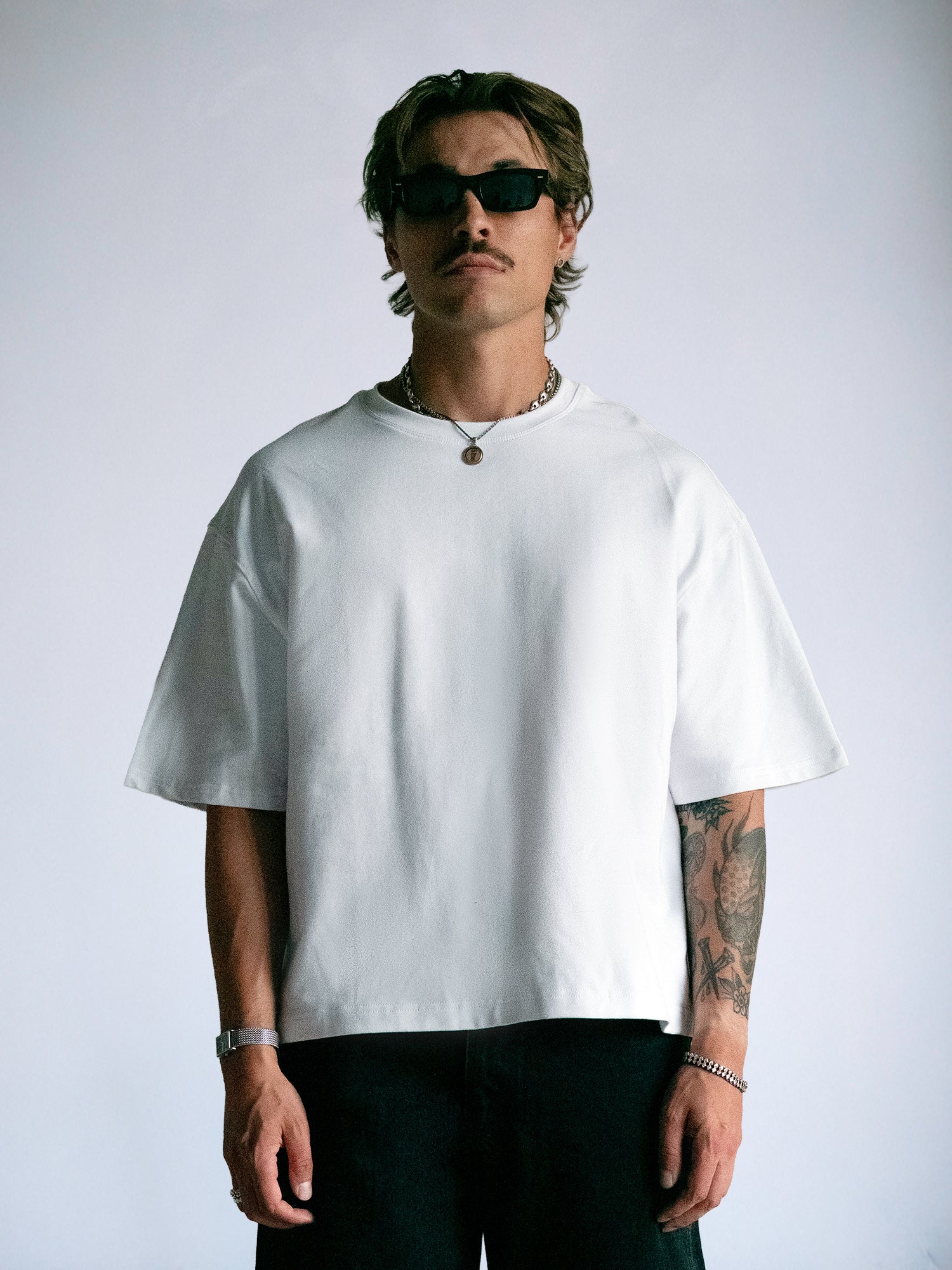 The Oversize Crop Tee : White - BDK