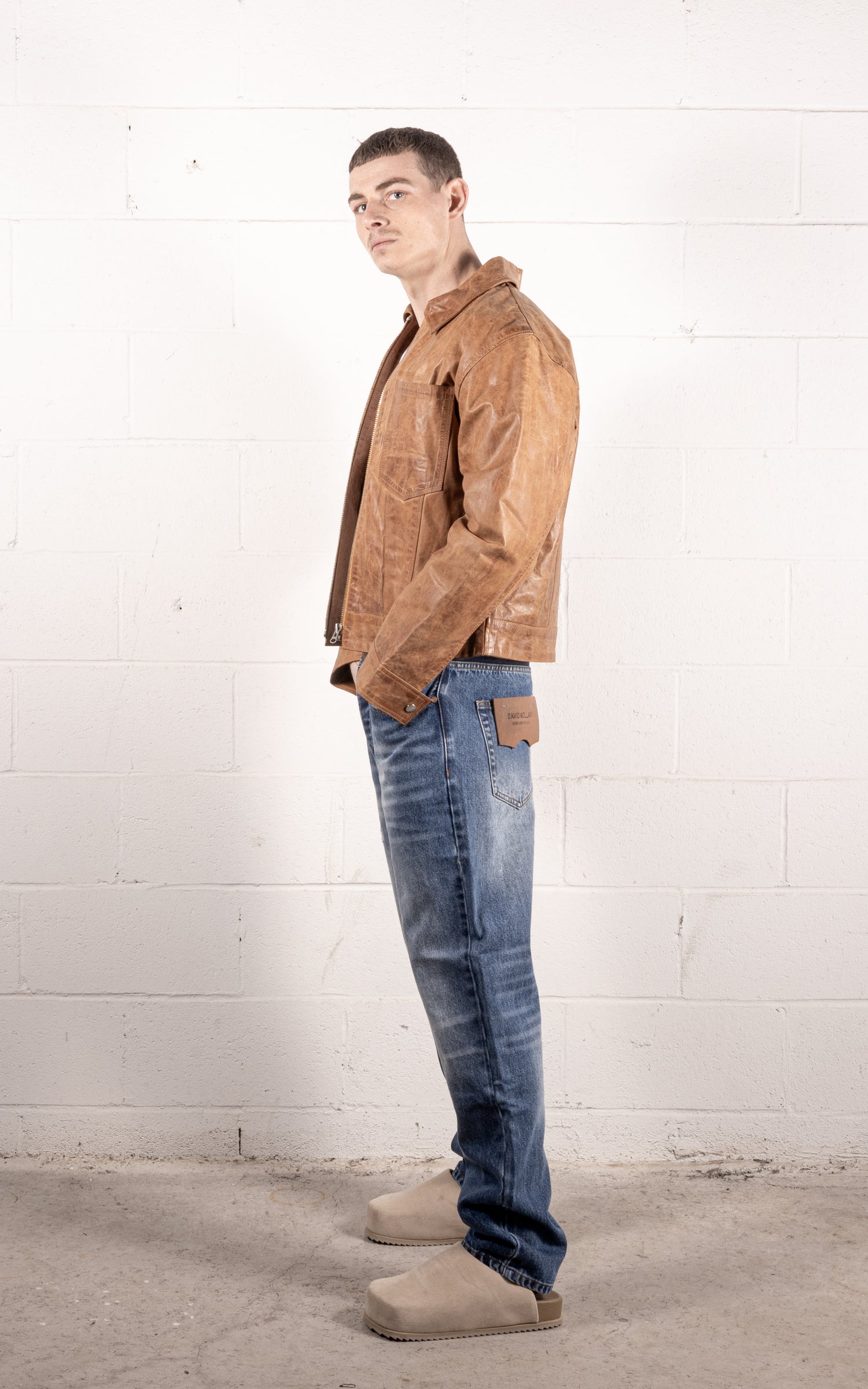 [#214] : Straight Fit Denim - Whisker Deep Blue - 32