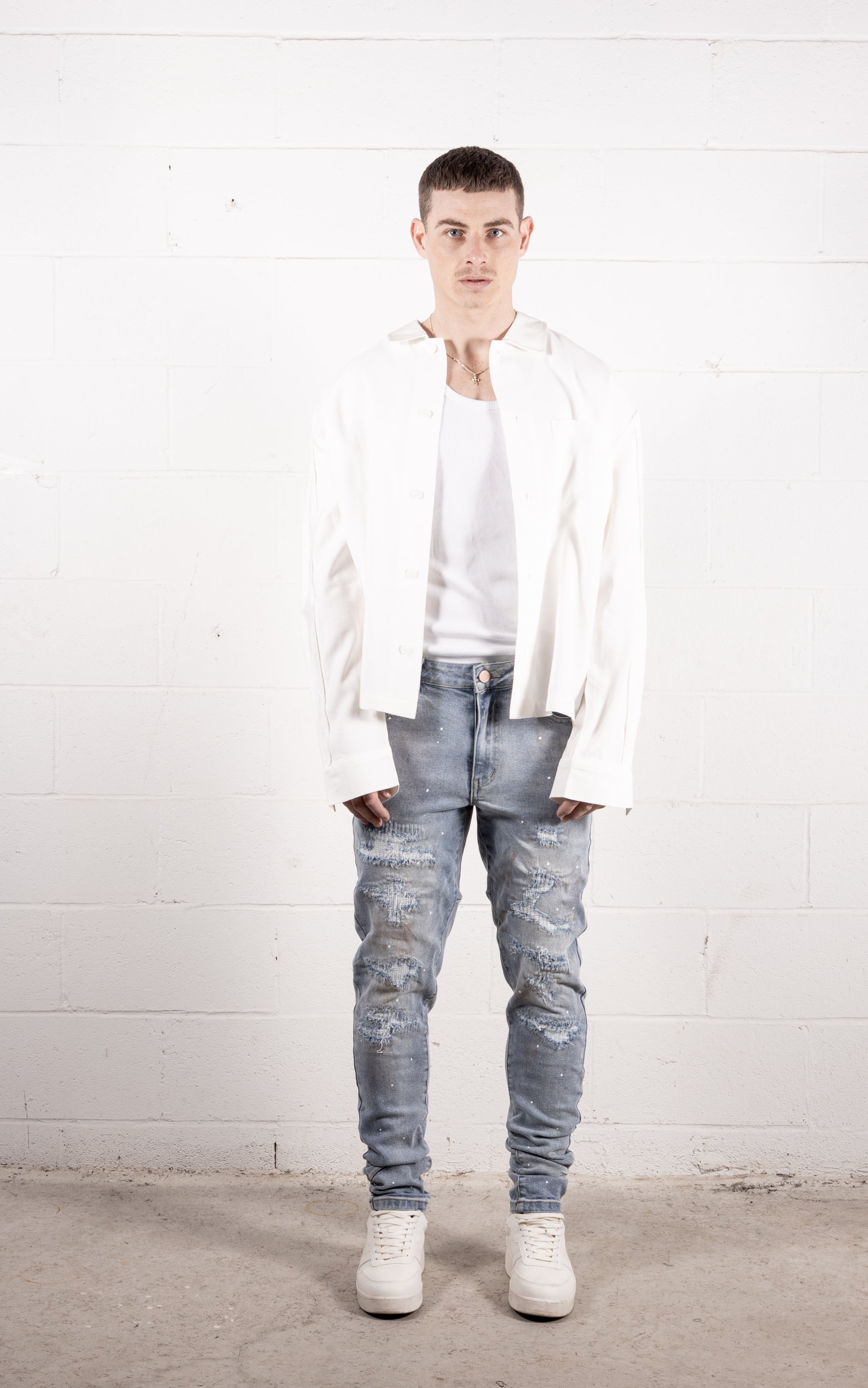 [#221] : Skinny Fit Denim - Whisker Blue - 32