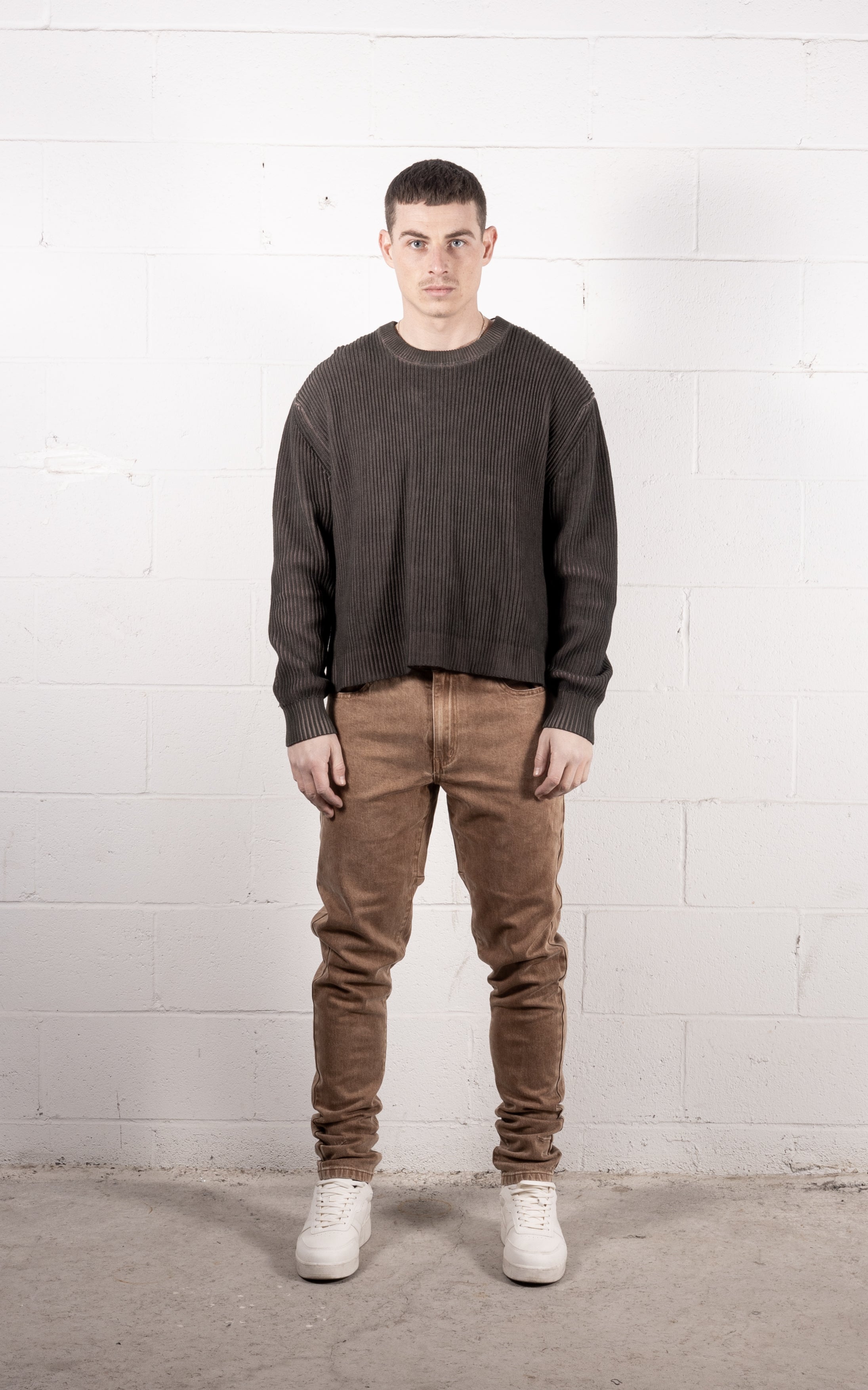 [#119] : Skinny Fit Denim – Brown – 32