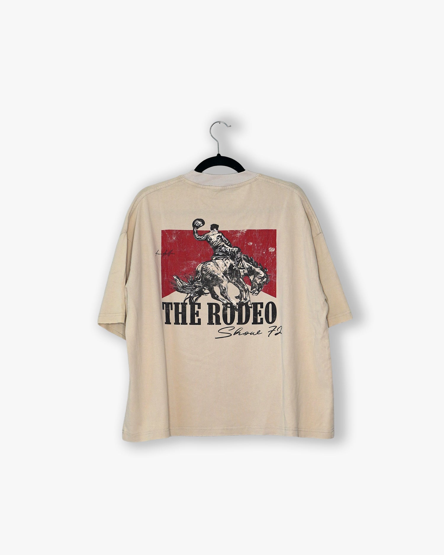 [#101] : Rodeo Show 72 Cropped Vintage Oversized Tee – Off White – M