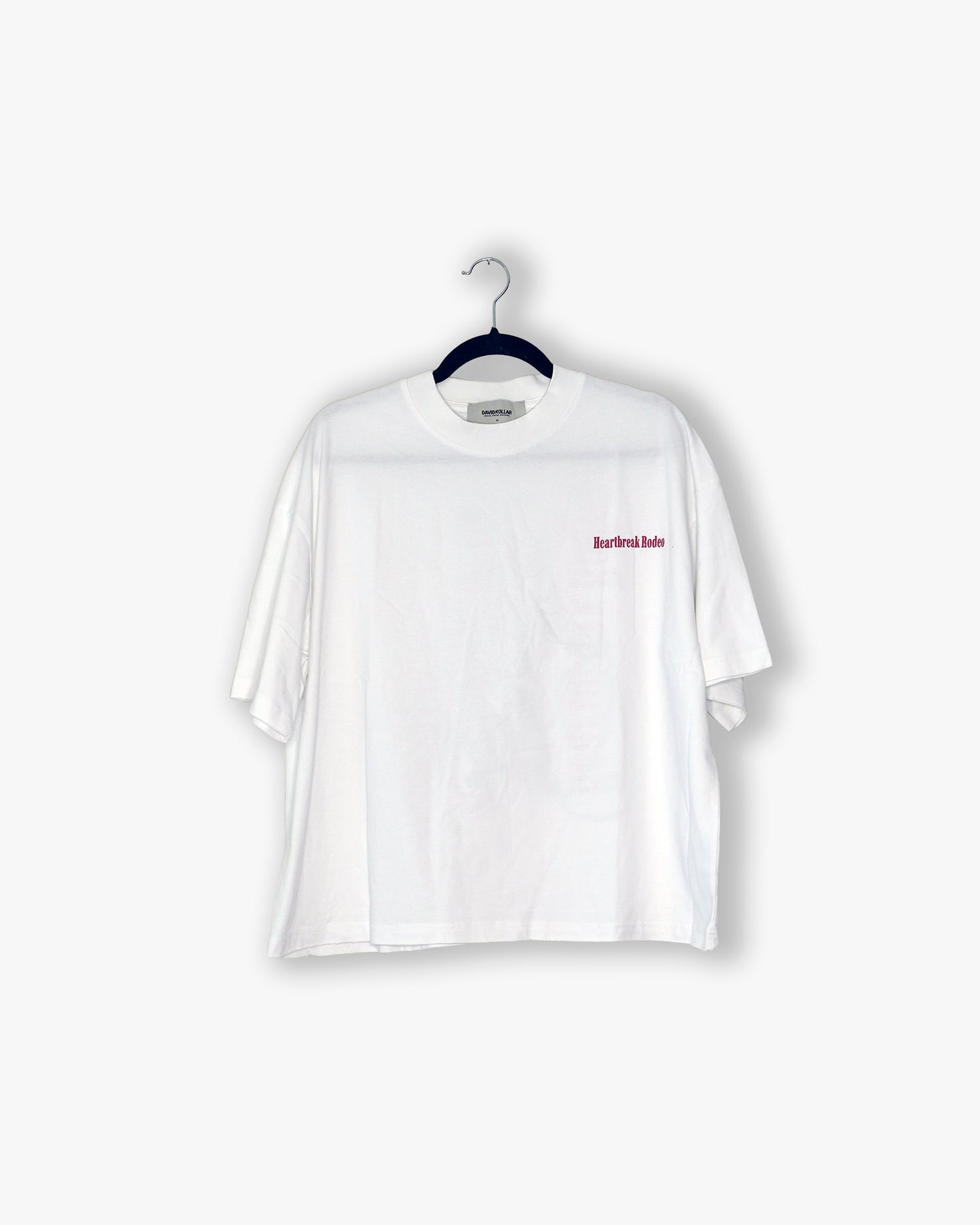 [#102] : Heartbreak Rodeo Cropped Vintage Oversized Tee – White – M