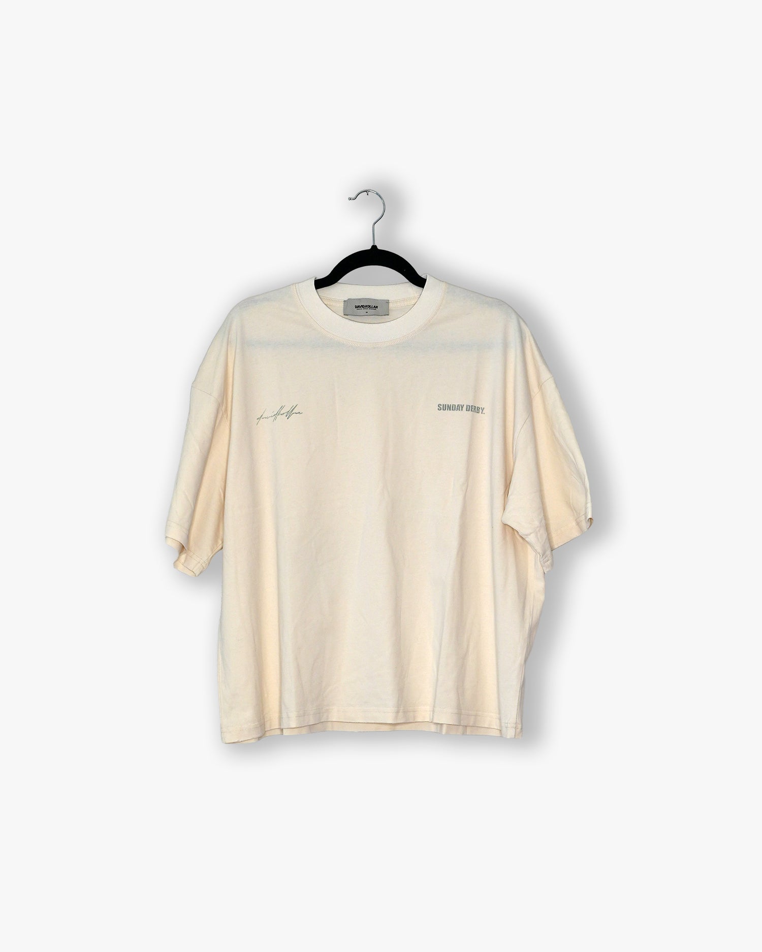 [#104] : Sunday Derby Cropped Vintage Oversized Tee – Off White – M