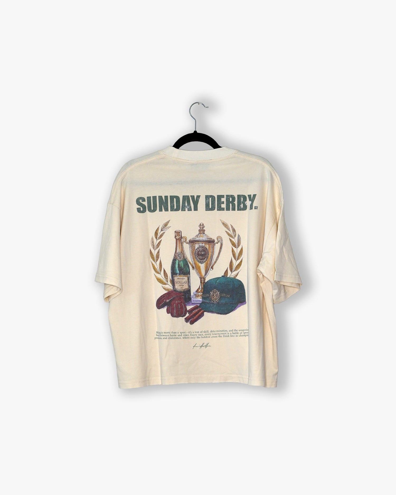 [#104] : Sunday Derby Cropped Vintage Oversized Tee – Off White – M