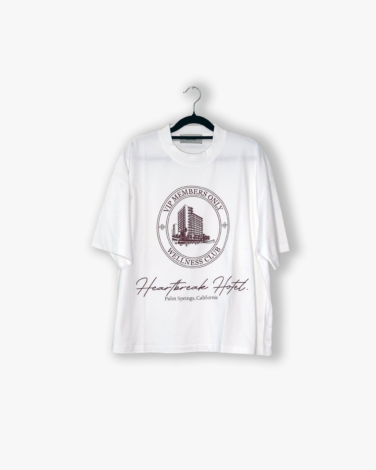 [#106] : Heartbreak Hotel Cropped Vintage Oversized Tee – White – M