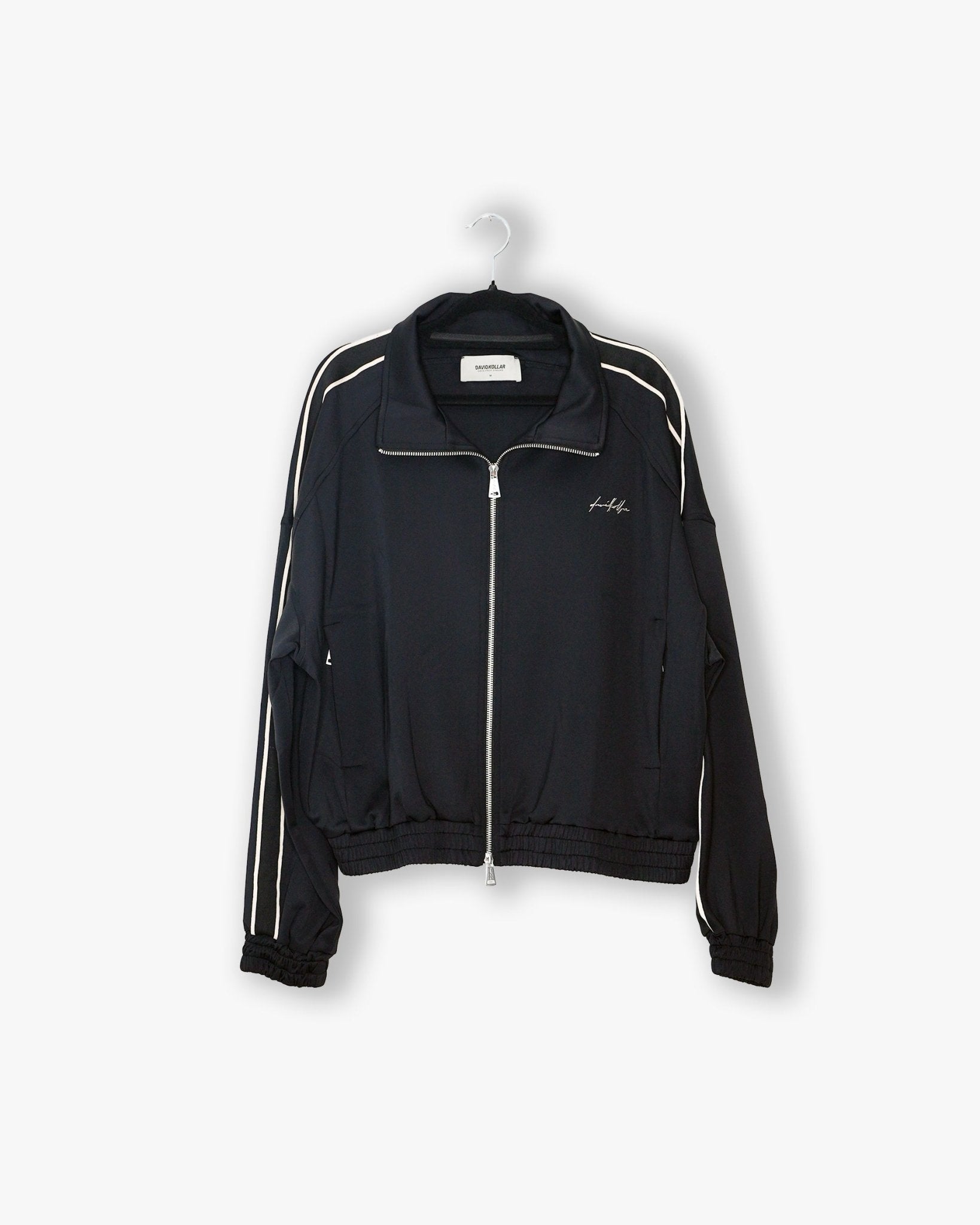 [109] : Cropped Relaxed Track Jacket – Black – M - BDK