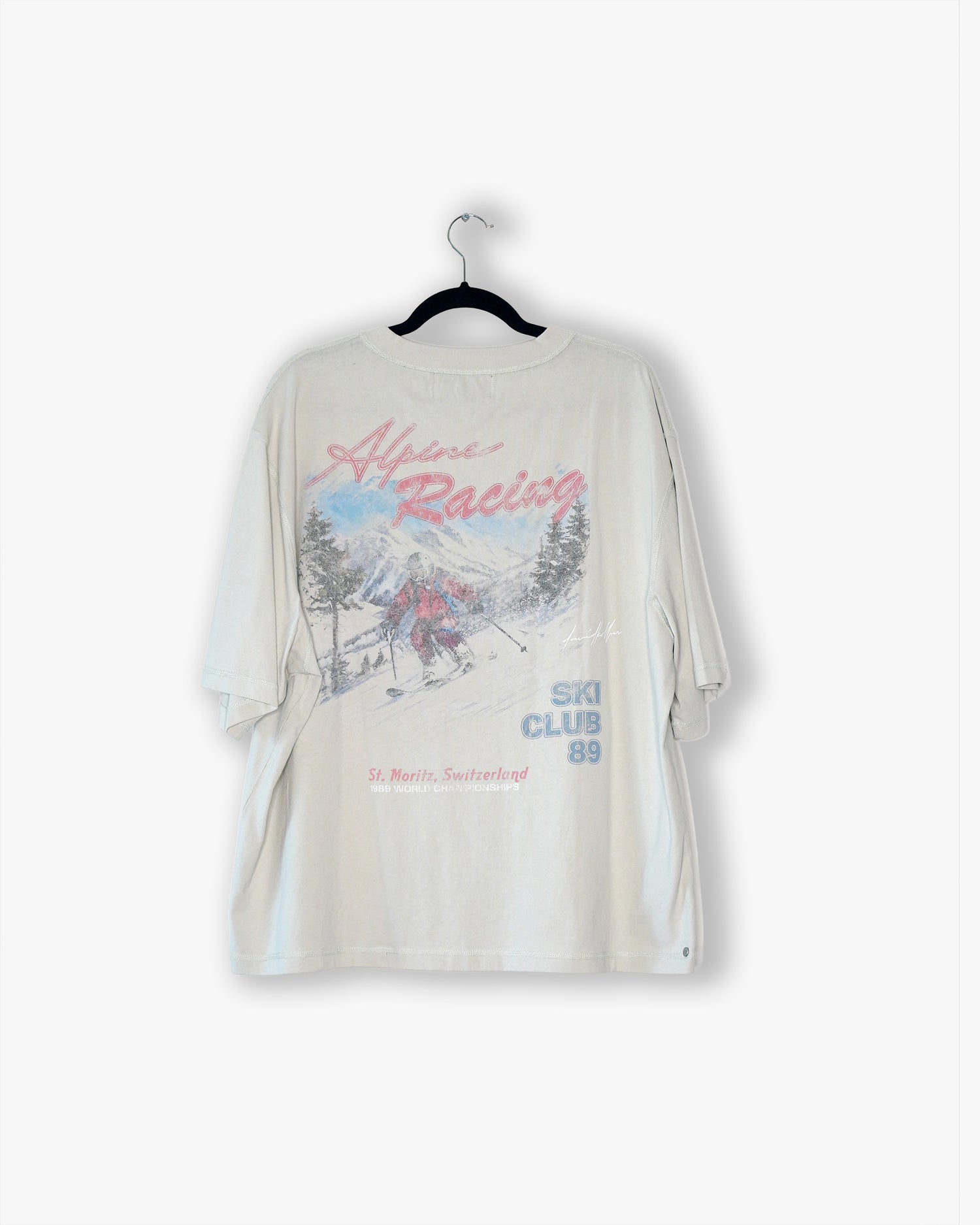[#10] : Alpine Racing Cropped Vintage Oversized Tee – Vintage White – L
