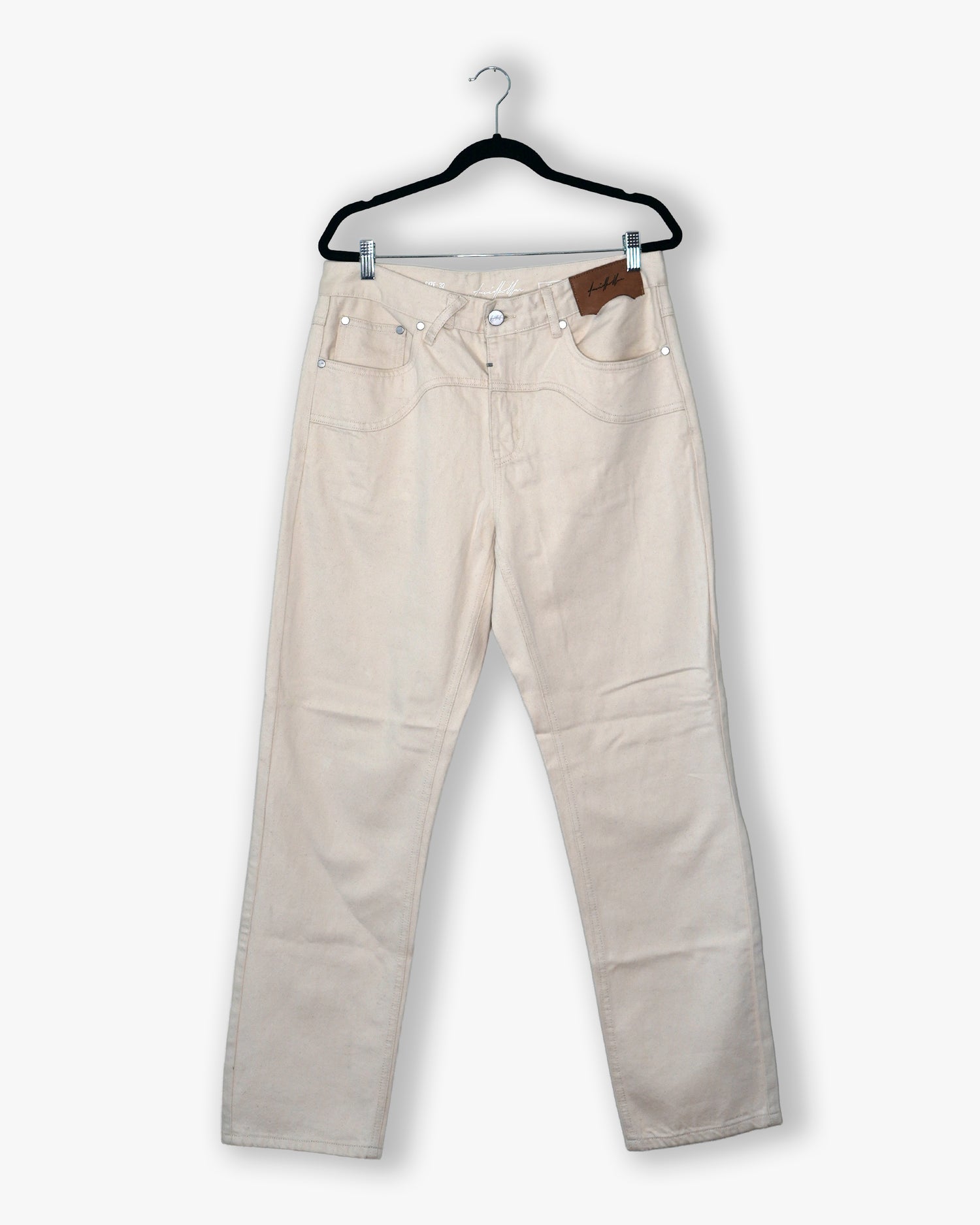 [#118] : Straight Fit Denim – Off White – 32