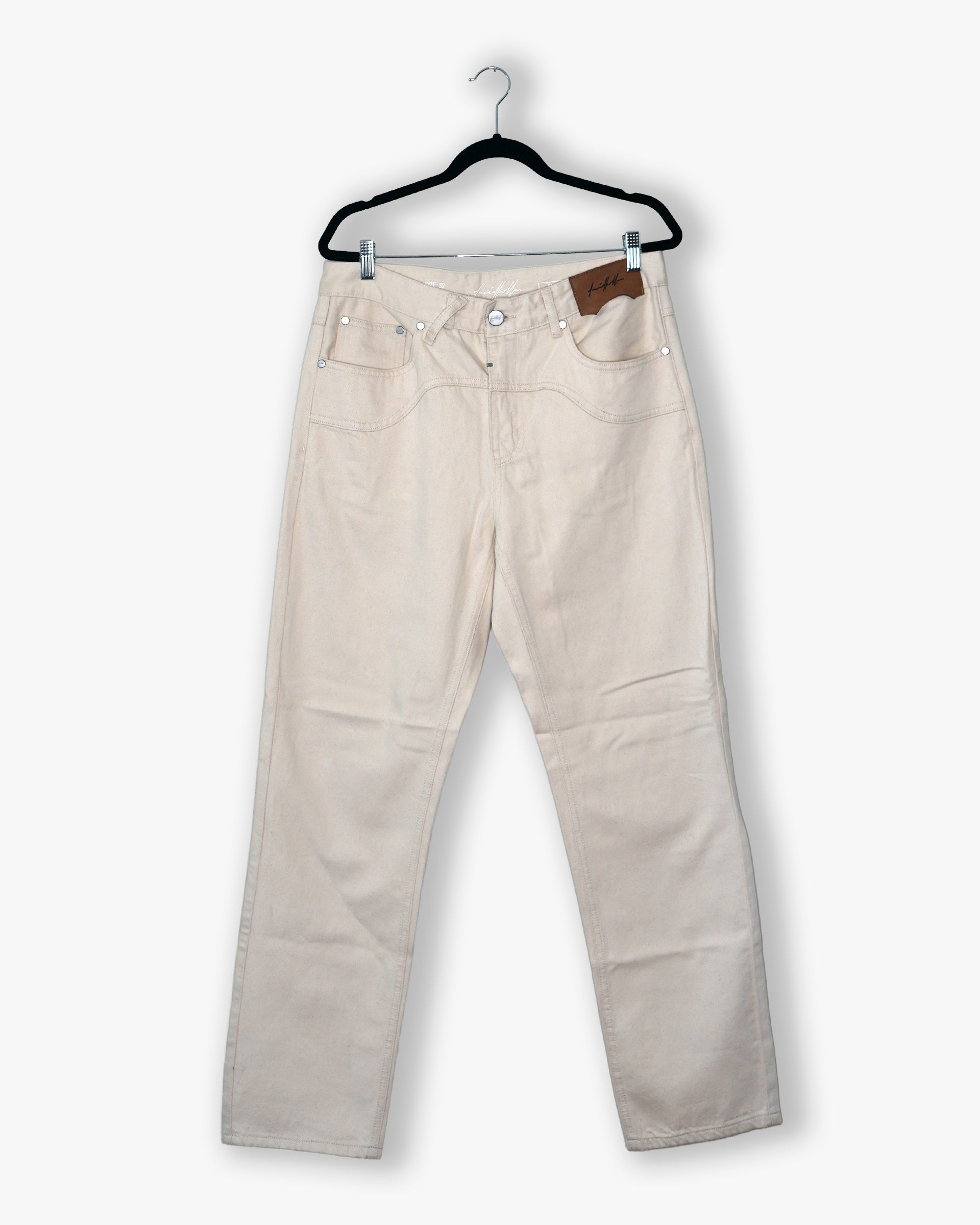 [#118] : Straight Fit Denim – Off White – 32