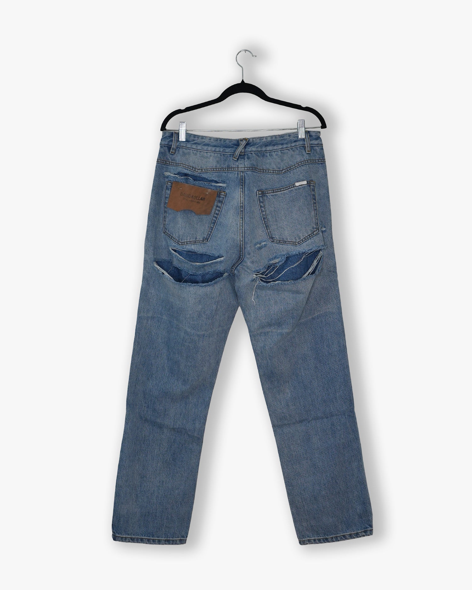 [#121] : Straight Fit Denim – Washed Blue – 32