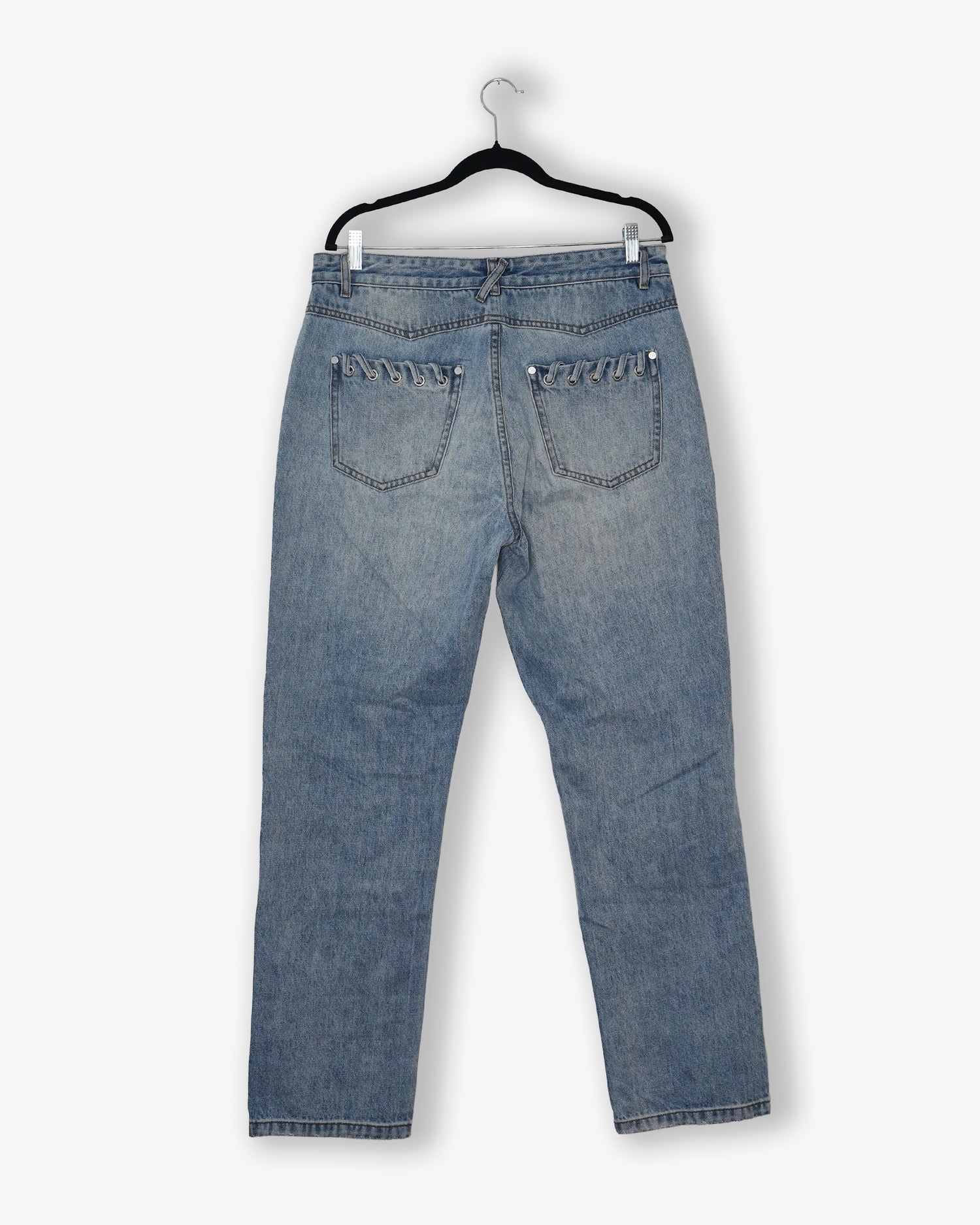 [#127] : Straight Fit Denim – Washed Blue – 32