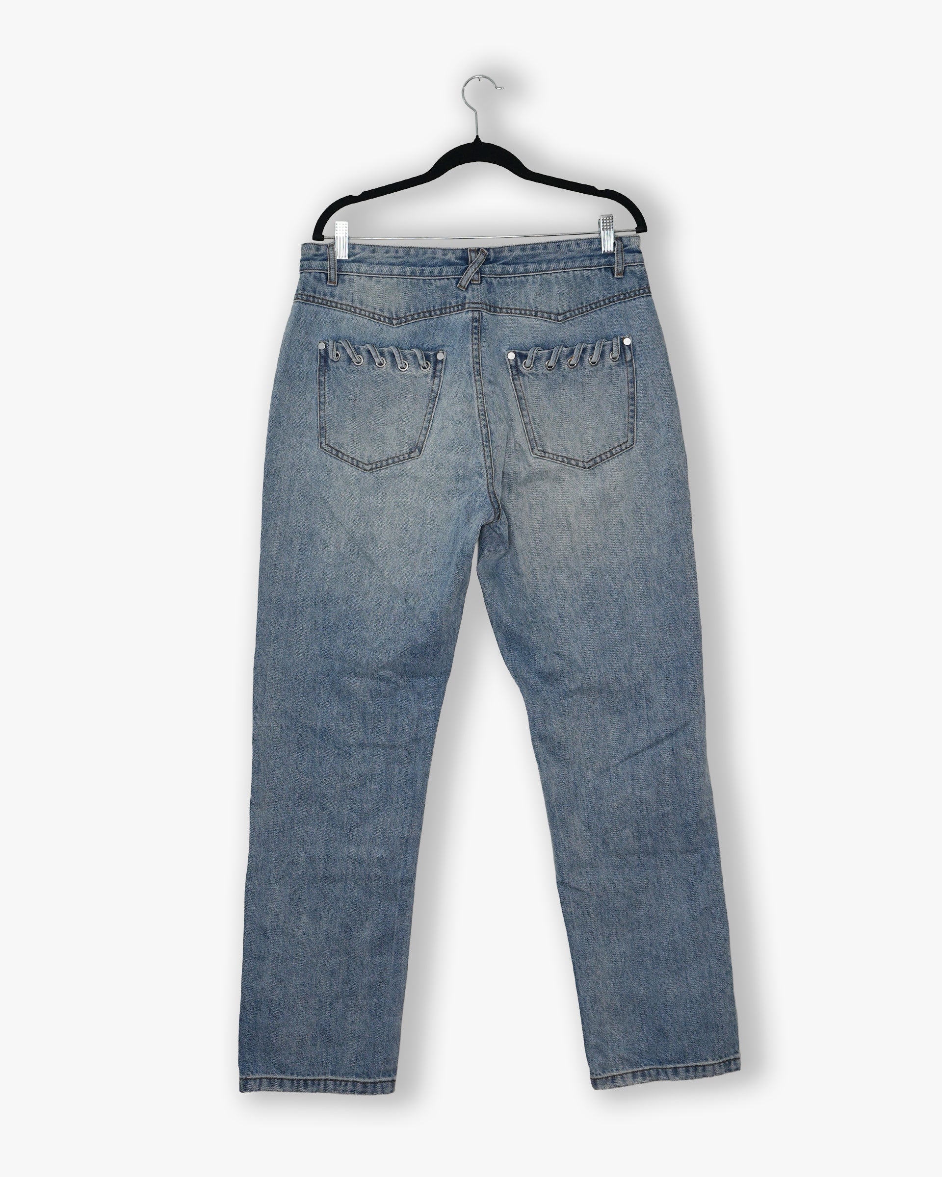 [#127] : Straight Fit Denim – Washed Blue – 32