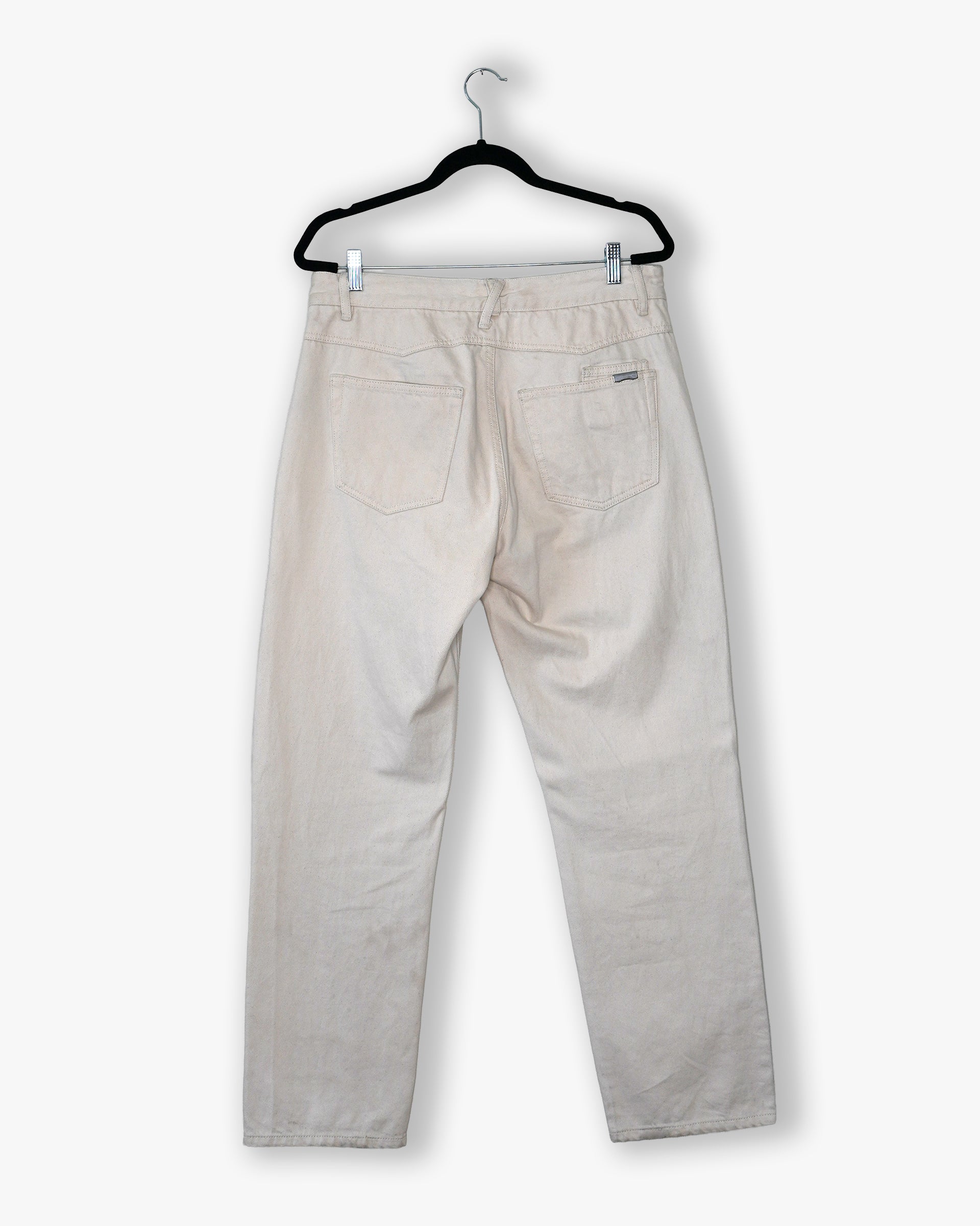 [#128] : Straight Fit Denim – Off White – 32