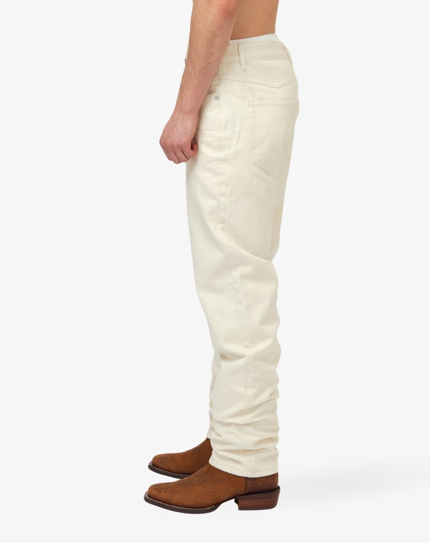 [142] : Straight Fit Denim – Off White – 30 - BDK
