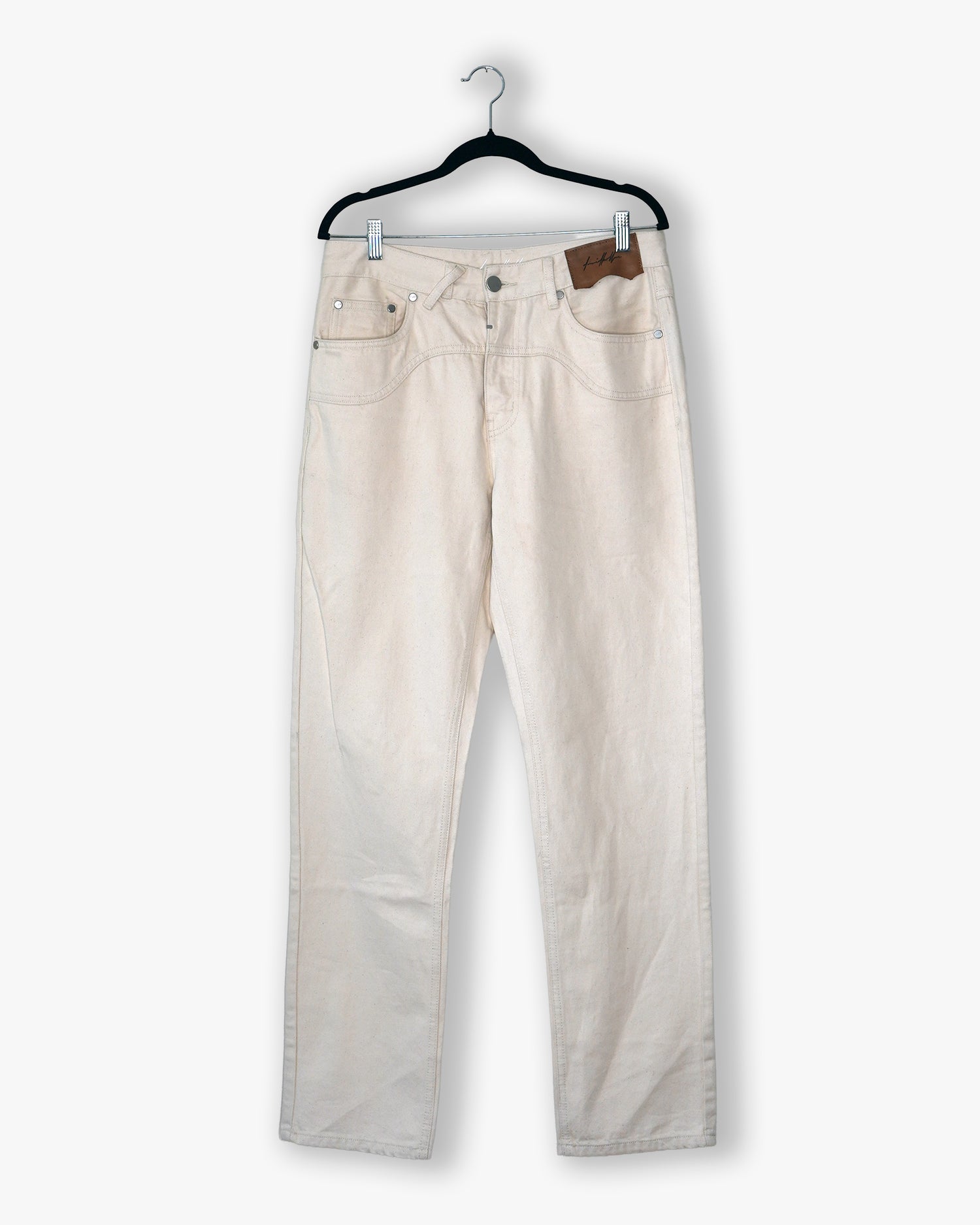 [#142] : Straight Fit Denim – Off White – 30