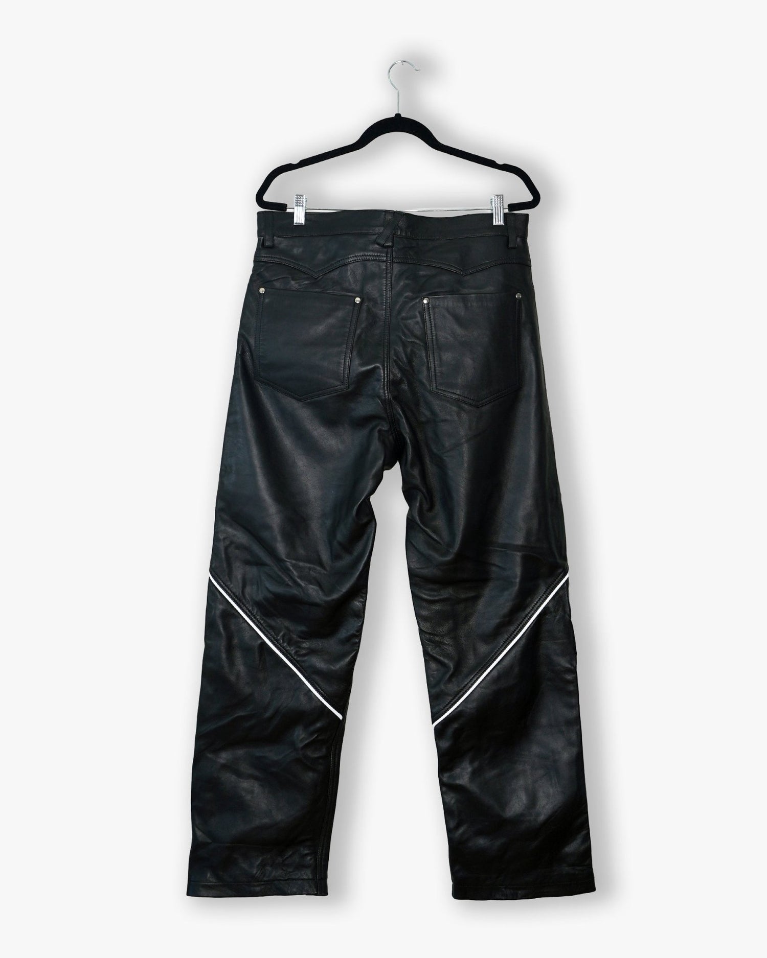 [146] : Straight Leather Pants – Black – 34 - BDK