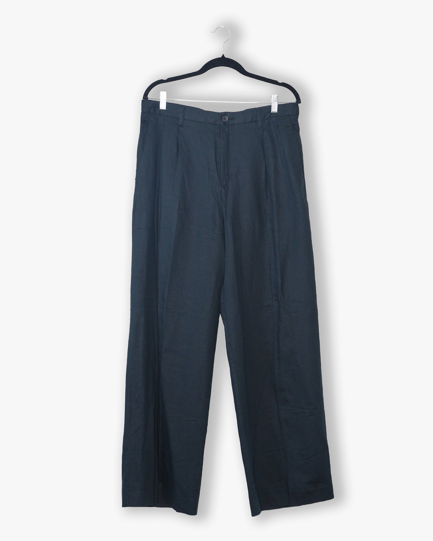 [#148] : Loose Straight Trousers – Black – 34